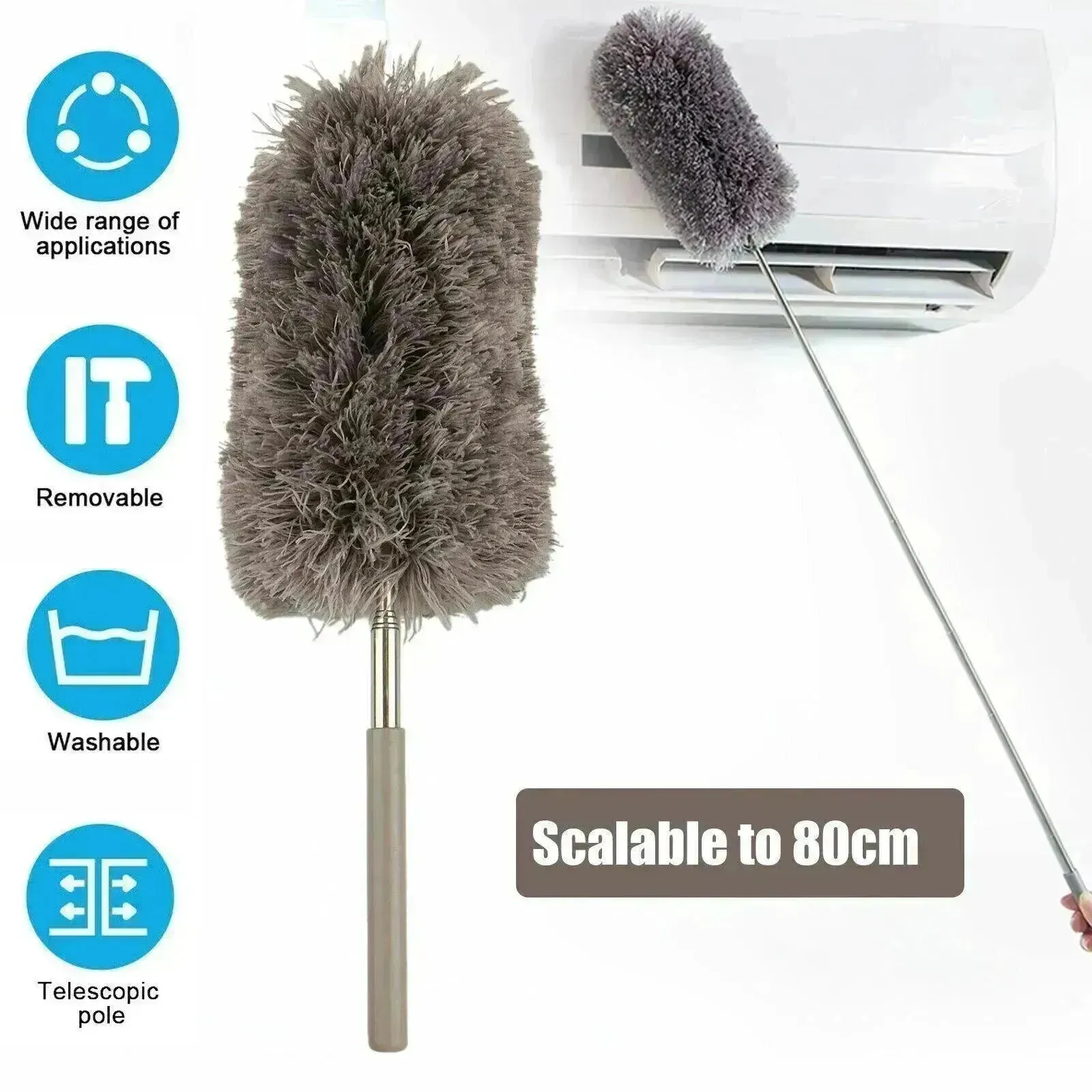 Microfiber Dusting Duster Feather Brush Household Extendable Cleaning Dust Tool