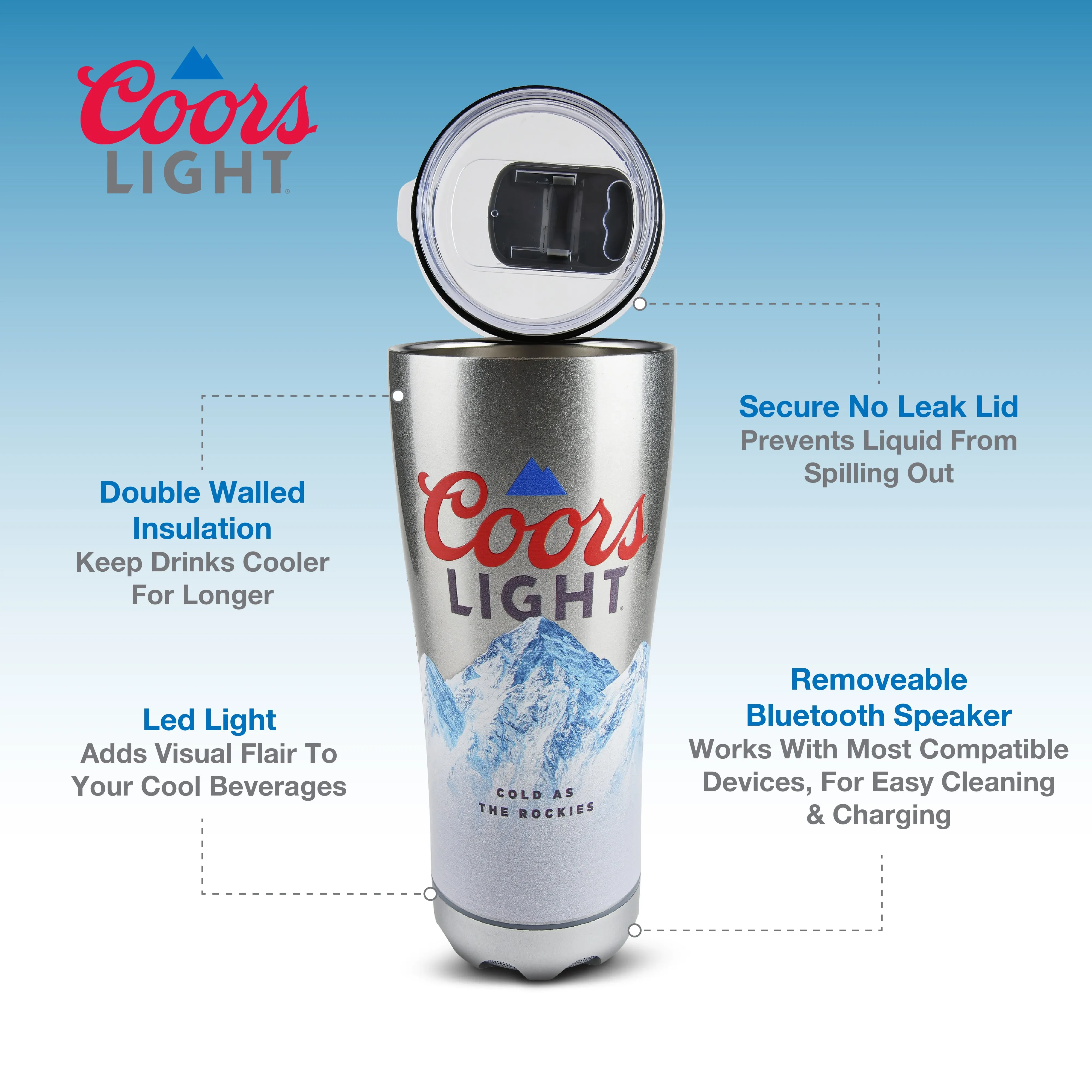 Miller Lite and Coors Light Insulated Bluetooth Speaker Tumbler