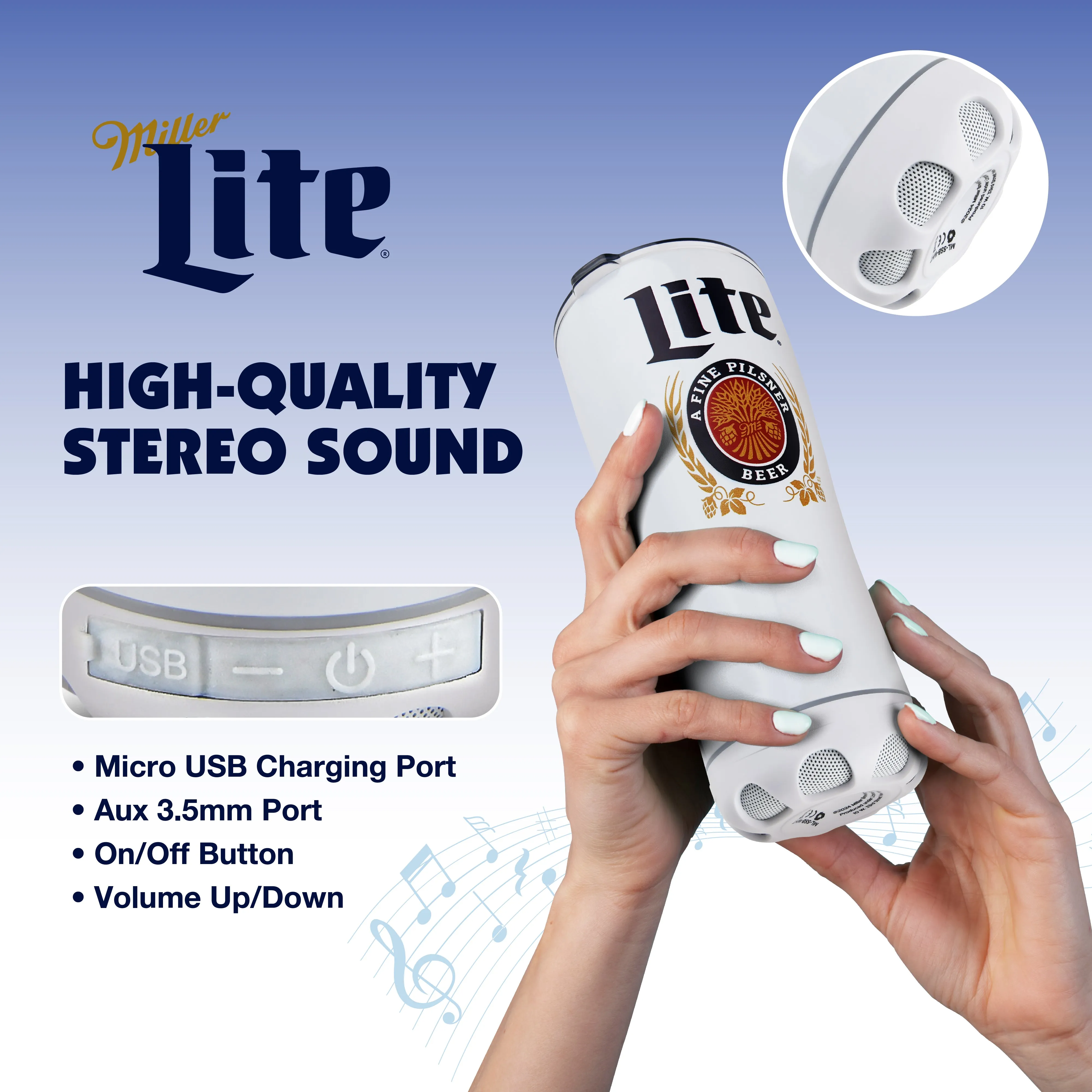 Miller Lite and Coors Light Insulated Bluetooth Speaker Tumbler