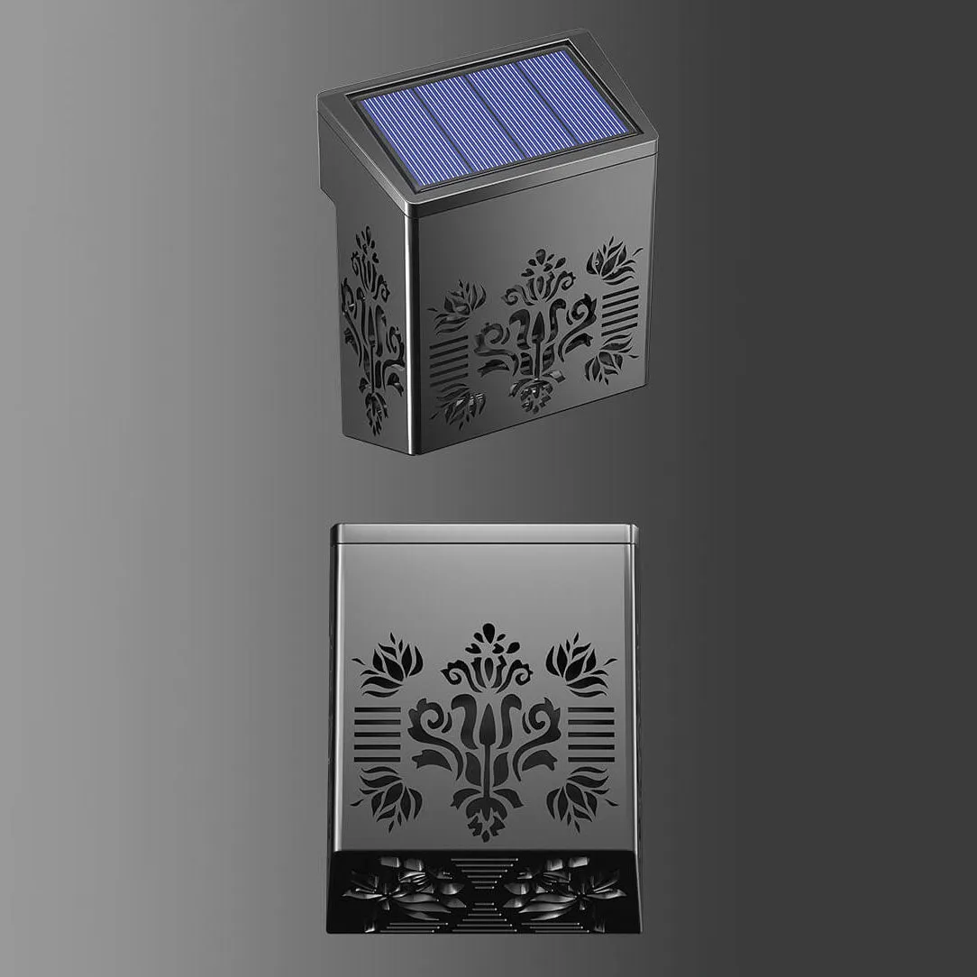 Modern Creative Hollow Plastic Waterproof Solar LED Outdoor Wall Light