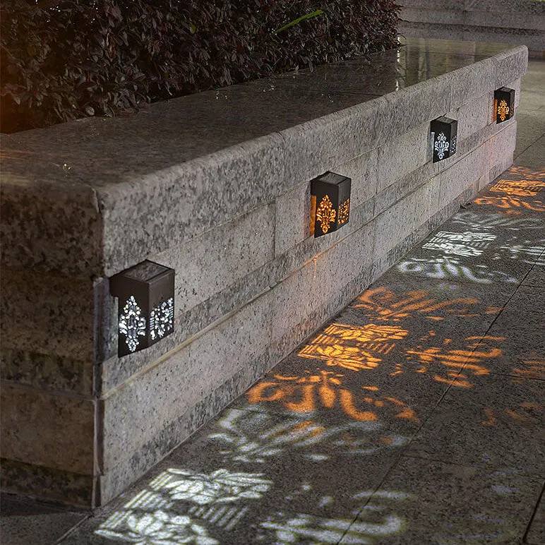 Modern Creative Hollow Plastic Waterproof Solar LED Outdoor Wall Light