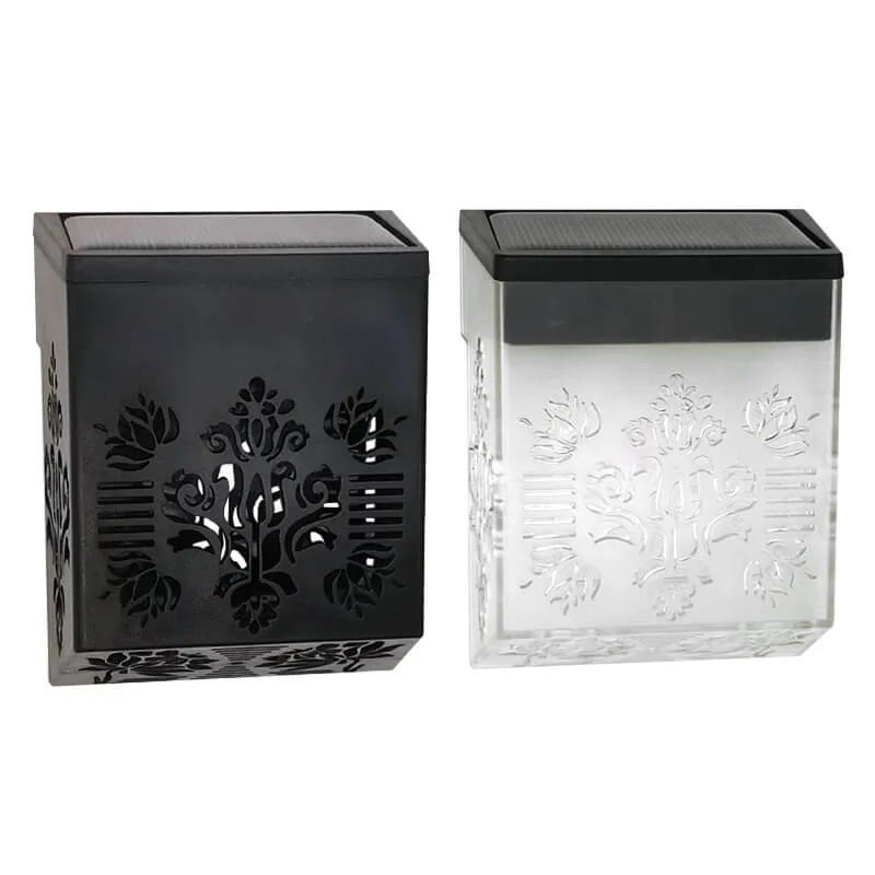 Modern Creative Hollow Plastic Waterproof Solar LED Outdoor Wall Light