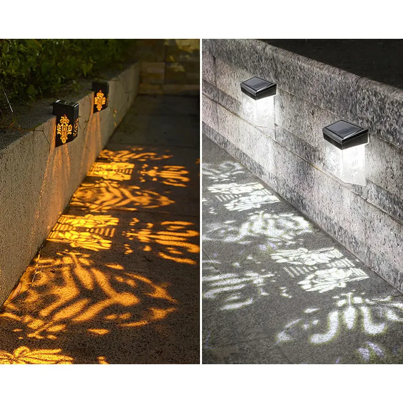 Modern Creative Hollow Plastic Waterproof Solar LED Outdoor Wall Light