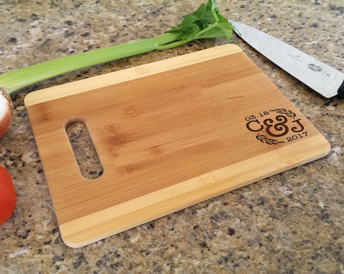 Modern Initial Cutting Board Anniversary Monogram Valentines Gift for Her, Engagement Wedding Gifts for Sister Aunt Best Friend Bride Groom