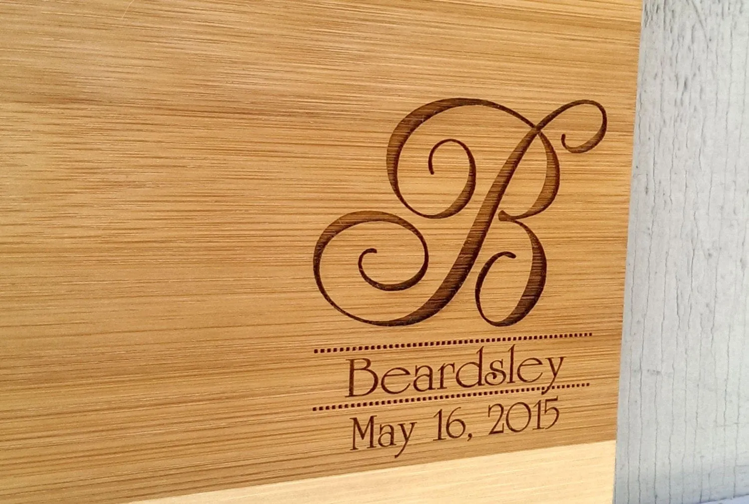 Monogram Personalized With Name Cutting Board Present Gift Idea for Wedding, Anniversary, Newlyweds, Engagement, Christmas, Couples, Bride