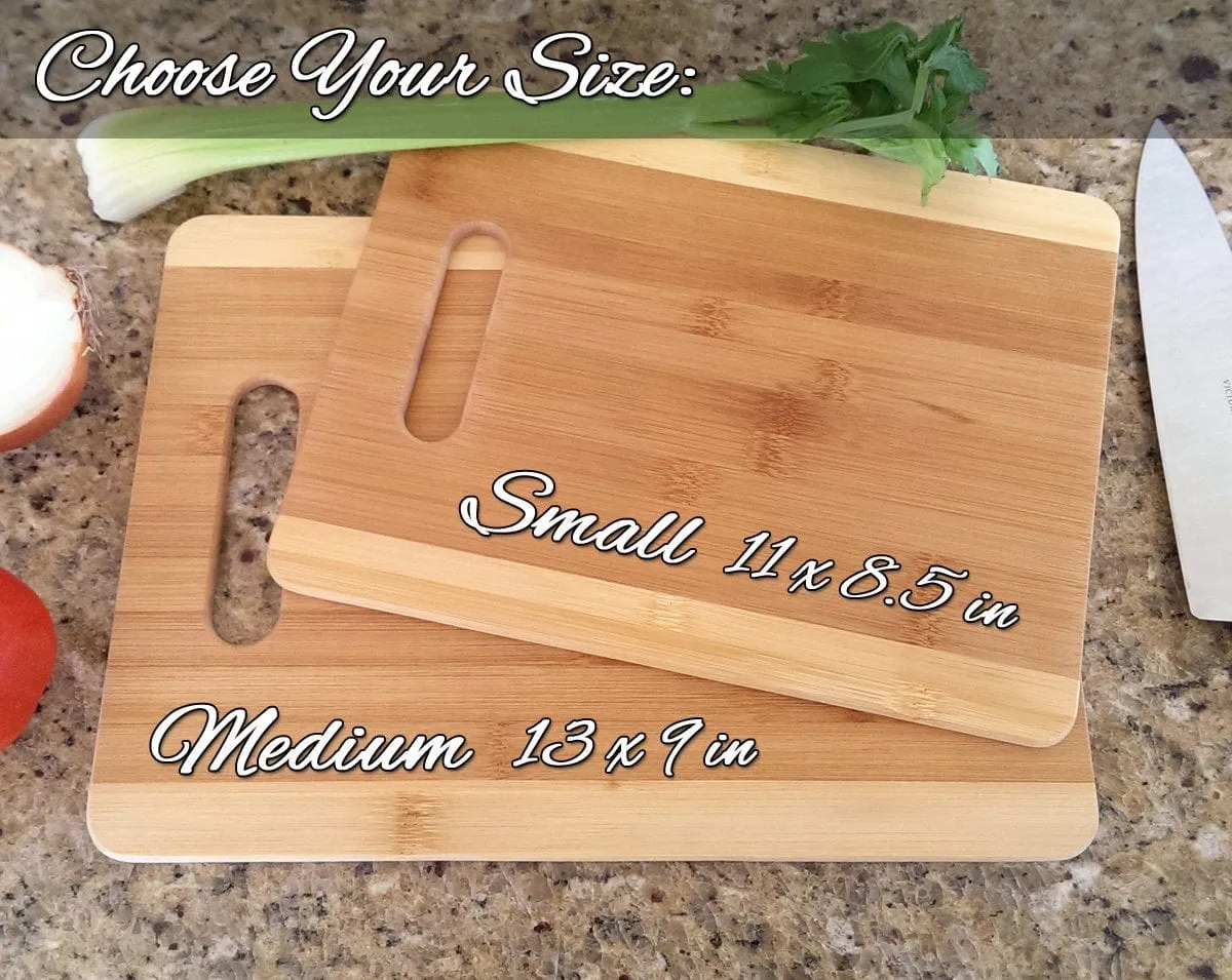 Monogram Personalized With Name Cutting Board Present Gift Idea for Wedding, Anniversary, Newlyweds, Engagement, Christmas, Couples, Bride