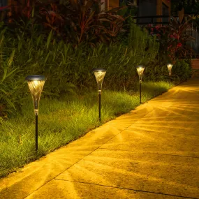 Morning glory Solar Light Outdoor waterproof Led Light RGB Garden Stake Lights for Path Walkway Driveway