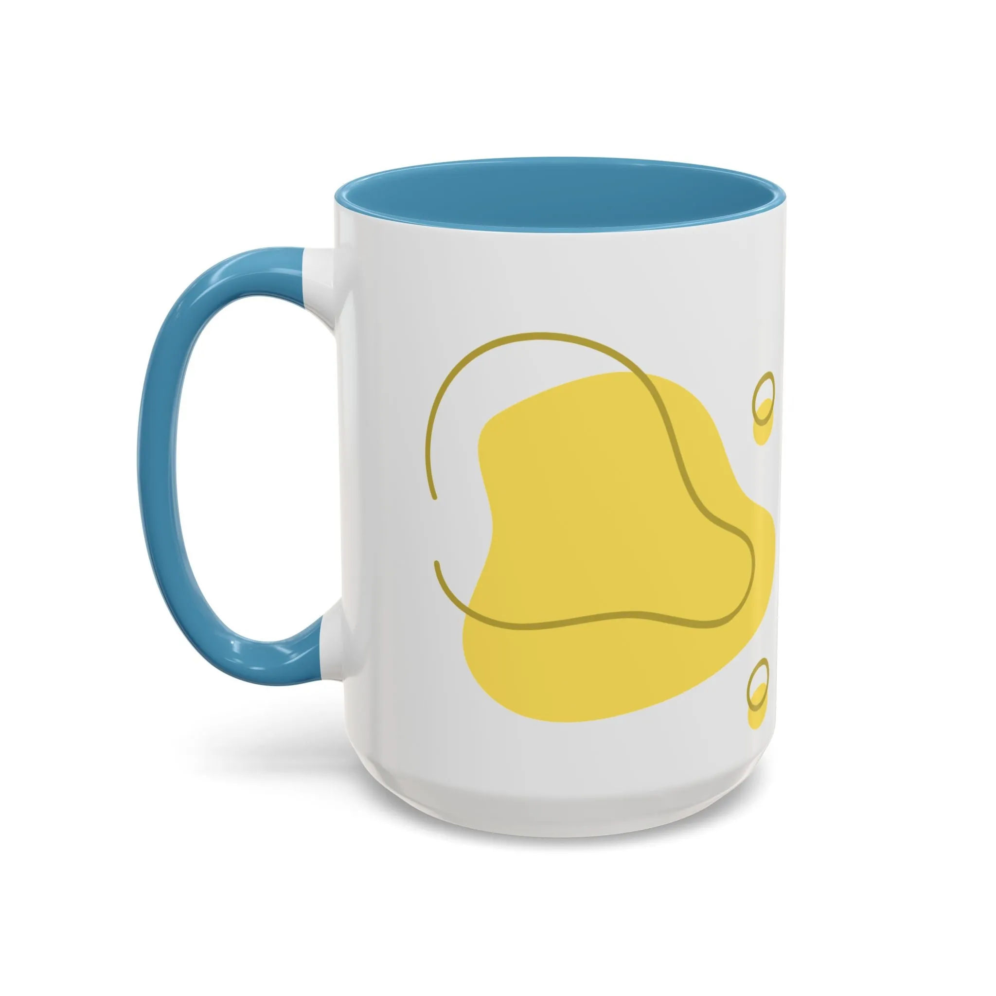 Mug - Have a Great Day Positive Message Abstract Digital Design Yellow and Blue