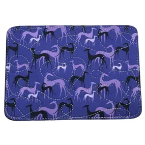 Mug Rug - Greyhound Shadows Purple Quilted Hearts