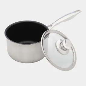 Nonstick Clad Saucepan with Glass Lid - Induction