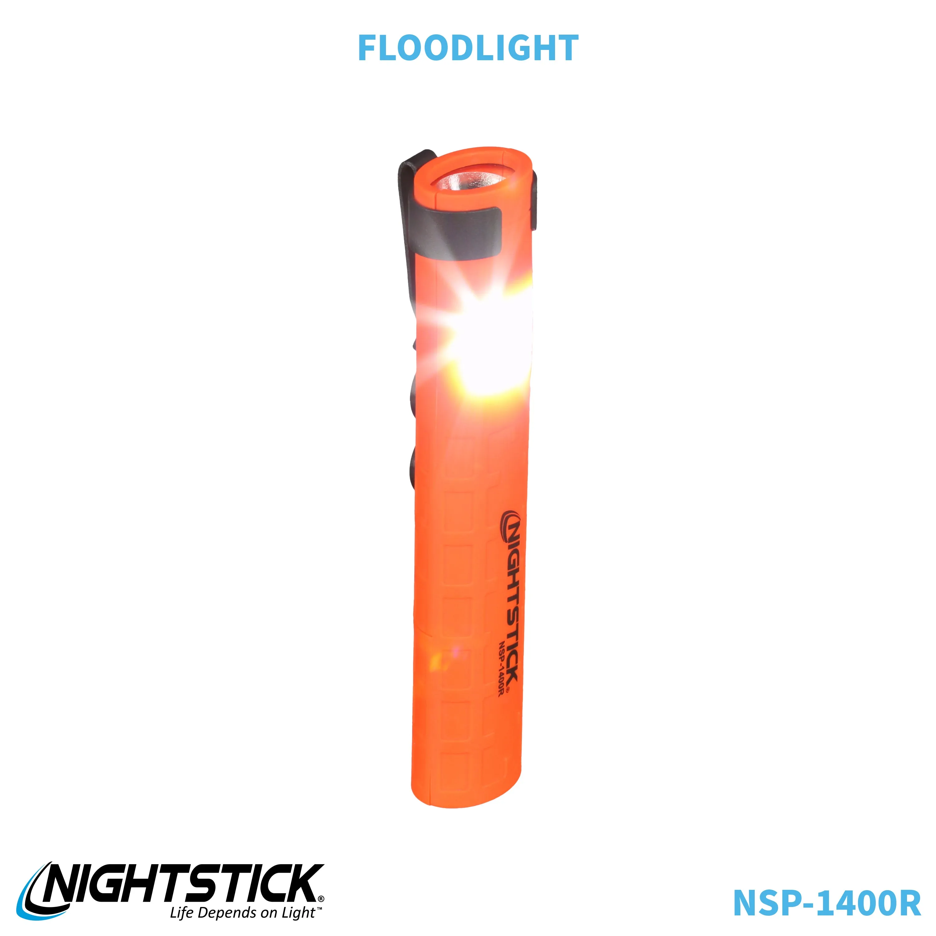 NSP-1400R: Dual-Switch Dual-Light Flashlight - 2 AAA