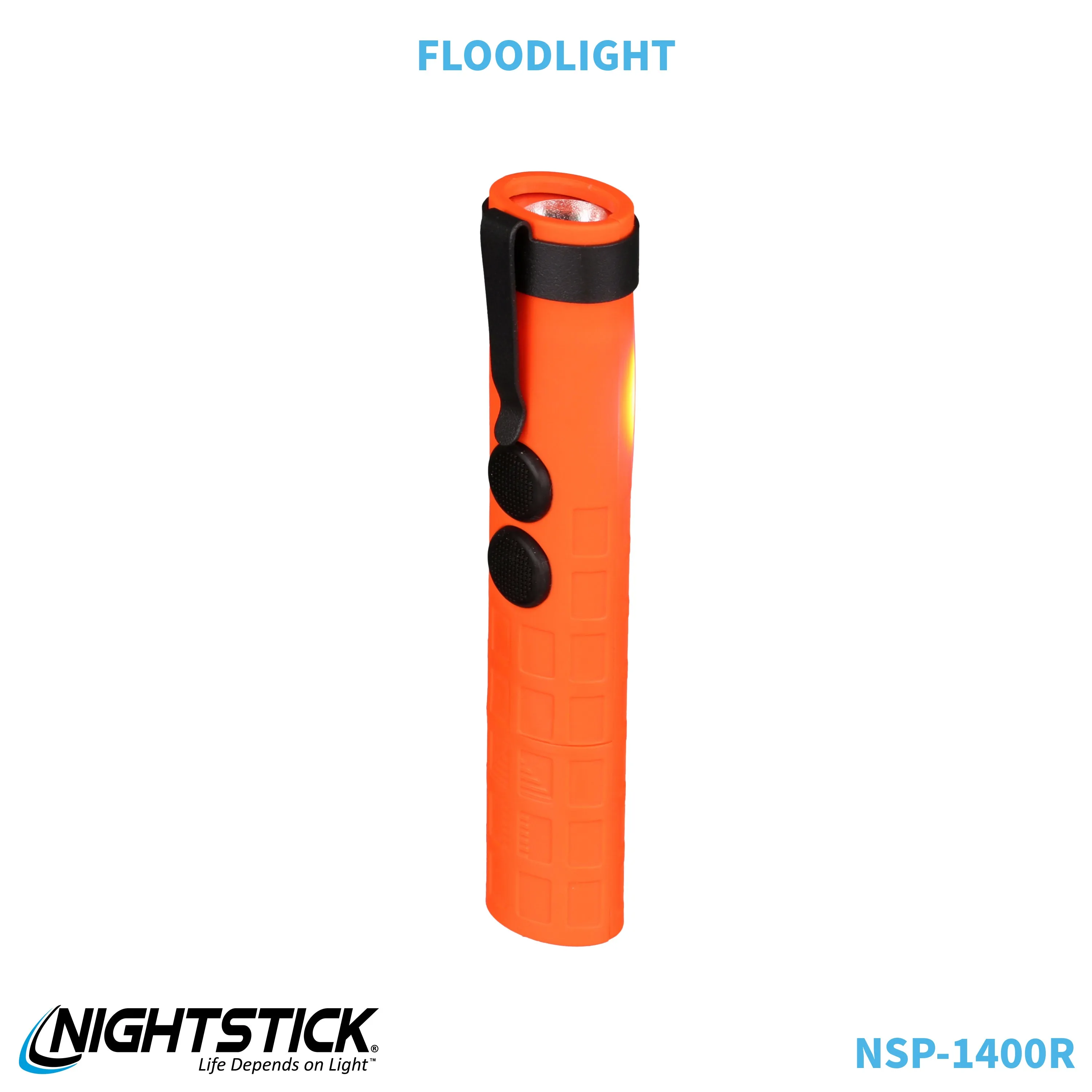 NSP-1400R: Dual-Switch Dual-Light Flashlight - 2 AAA