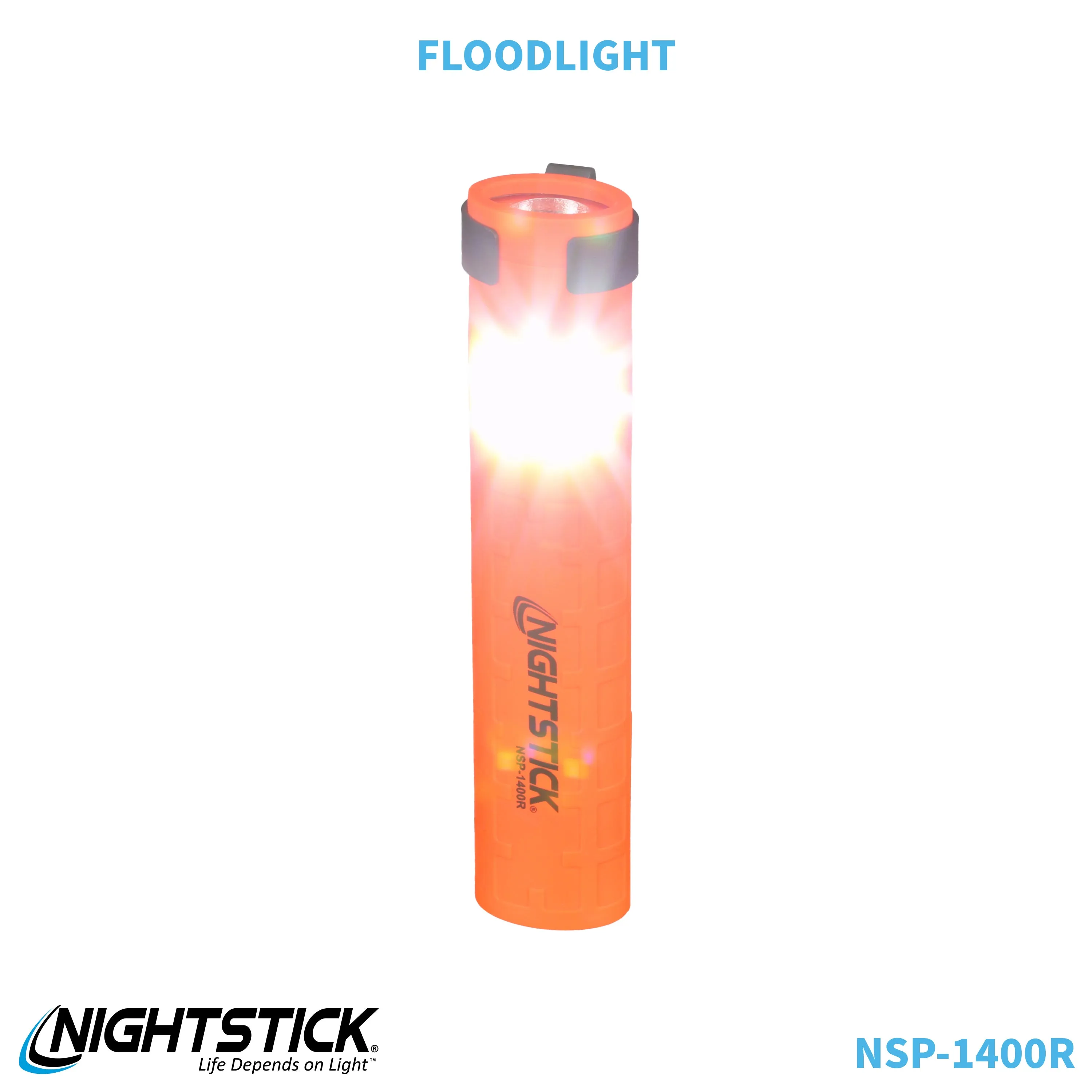 NSP-1400R: Dual-Switch Dual-Light Flashlight - 2 AAA