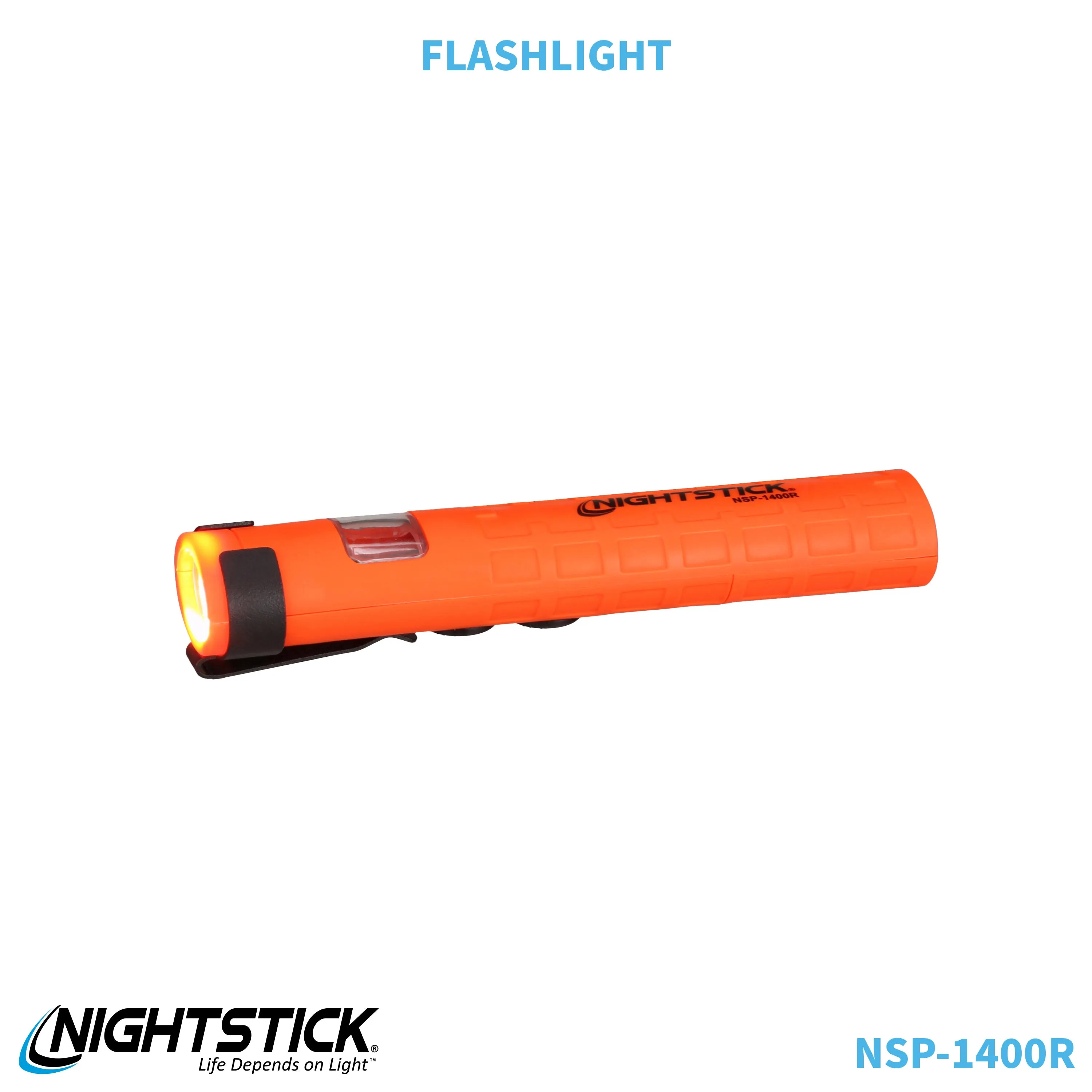 NSP-1400R: Dual-Switch Dual-Light Flashlight - 2 AAA