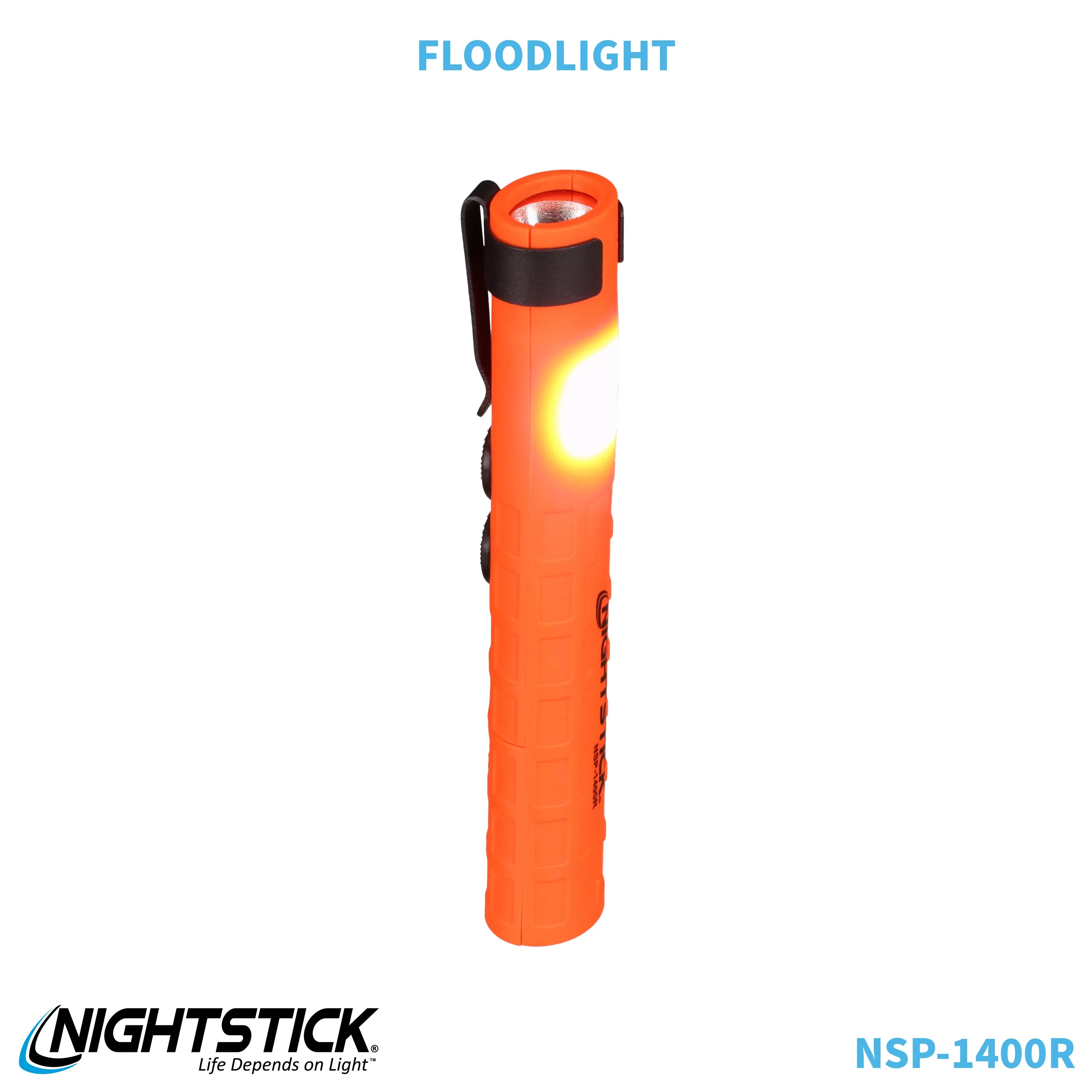 NSP-1400R: Dual-Switch Dual-Light Flashlight - 2 AAA