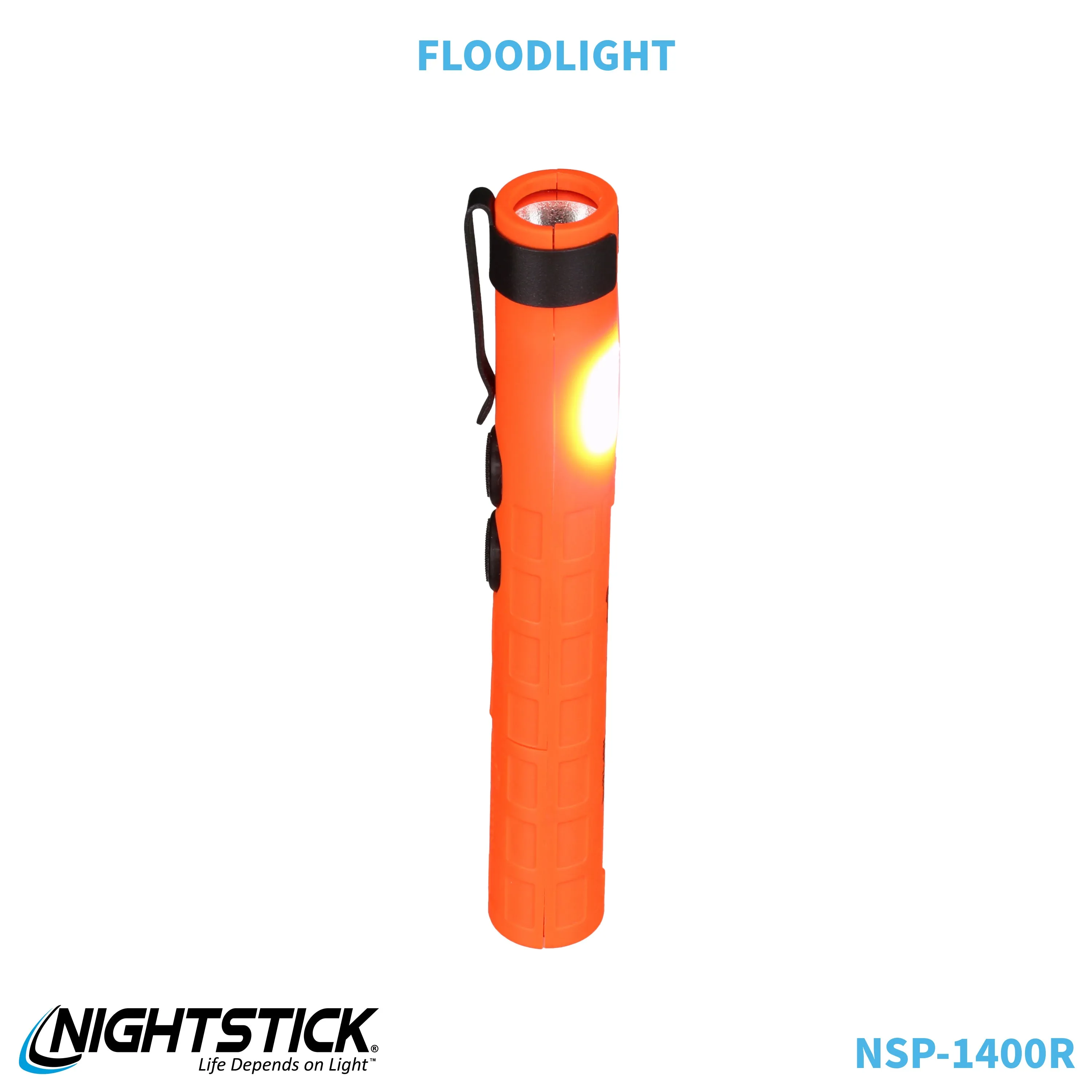 NSP-1400R: Dual-Switch Dual-Light Flashlight - 2 AAA