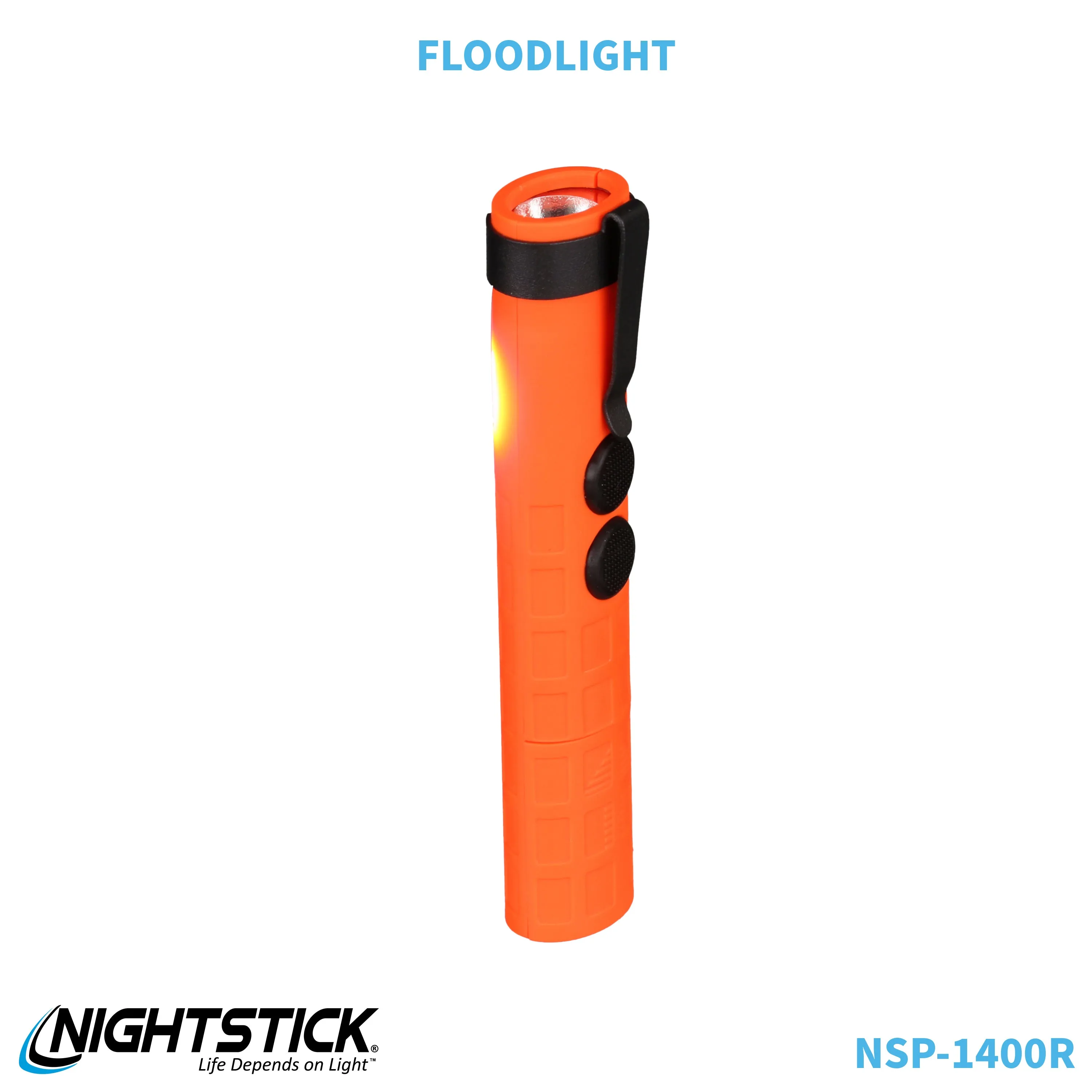 NSP-1400R: Dual-Switch Dual-Light Flashlight - 2 AAA