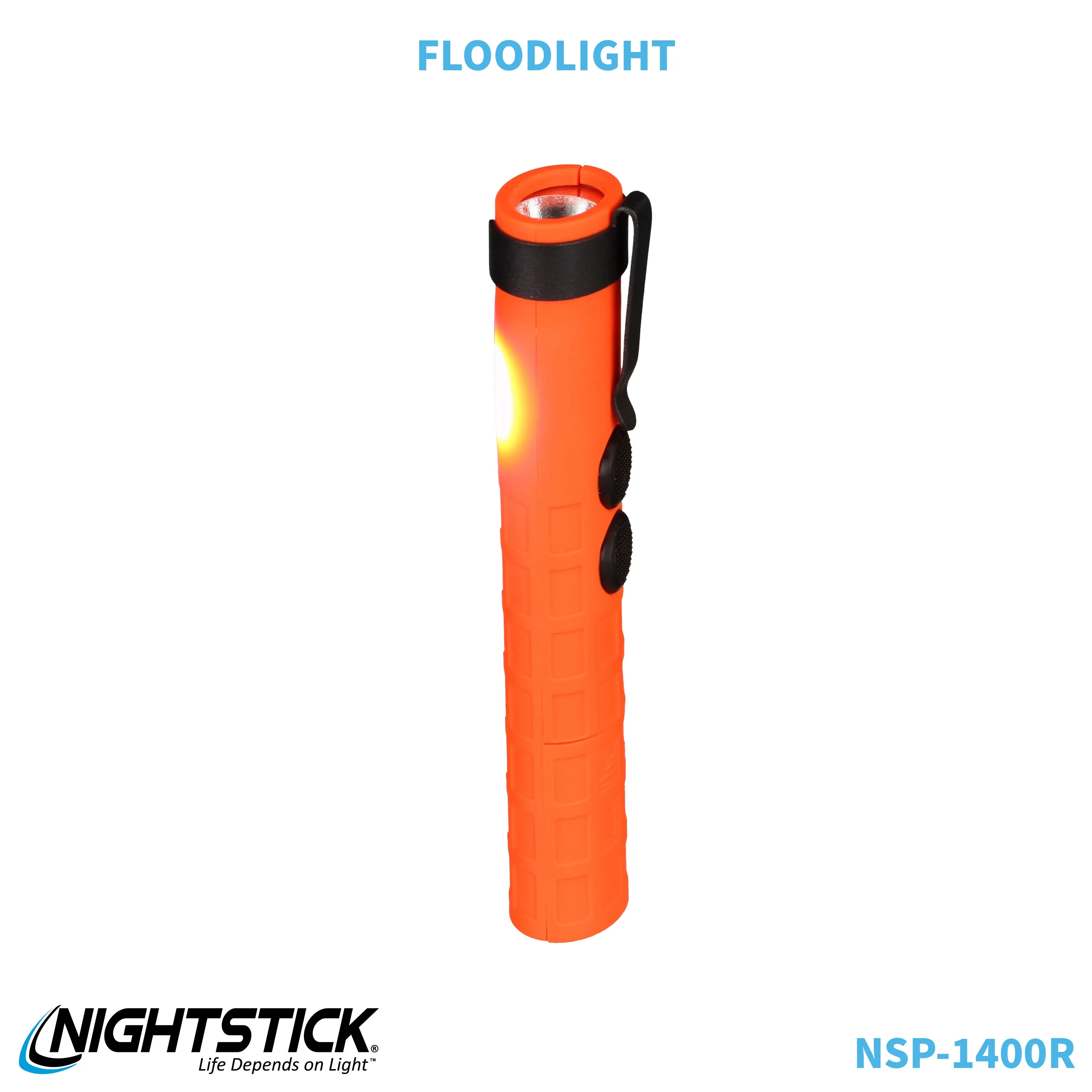 NSP-1400R: Dual-Switch Dual-Light Flashlight - 2 AAA