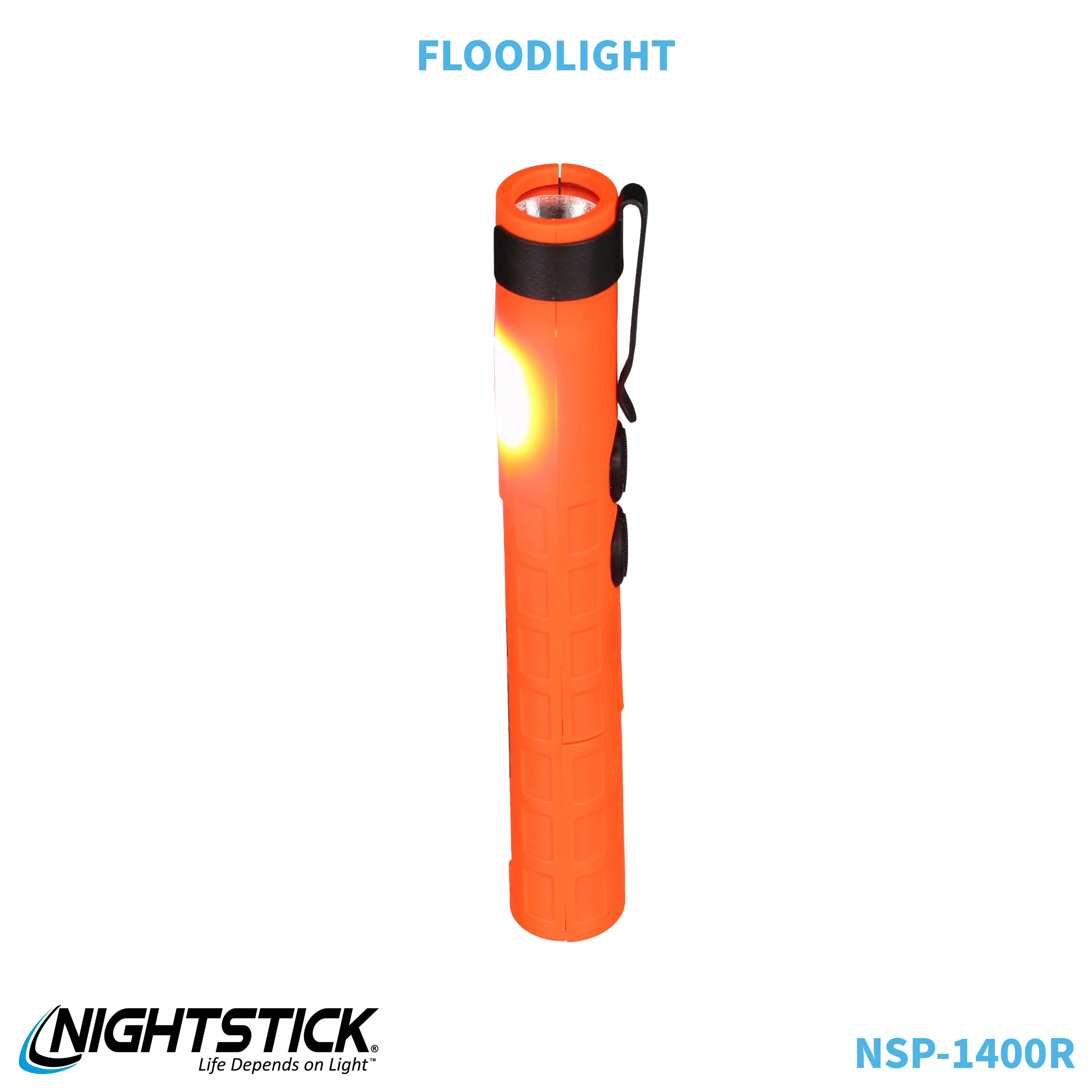 NSP-1400R: Dual-Switch Dual-Light Flashlight - 2 AAA