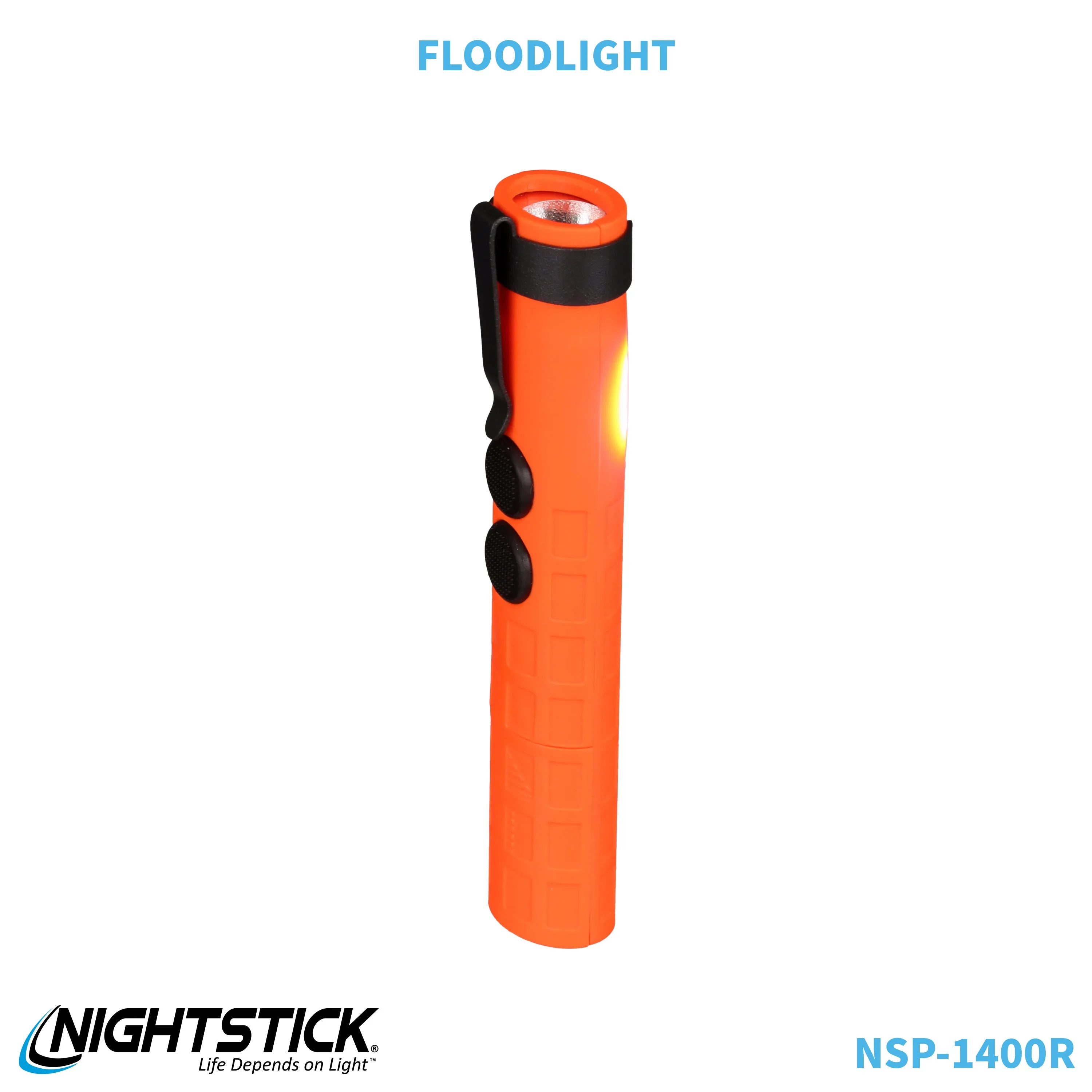 NSP-1400R: Dual-Switch Dual-Light Flashlight - 2 AAA