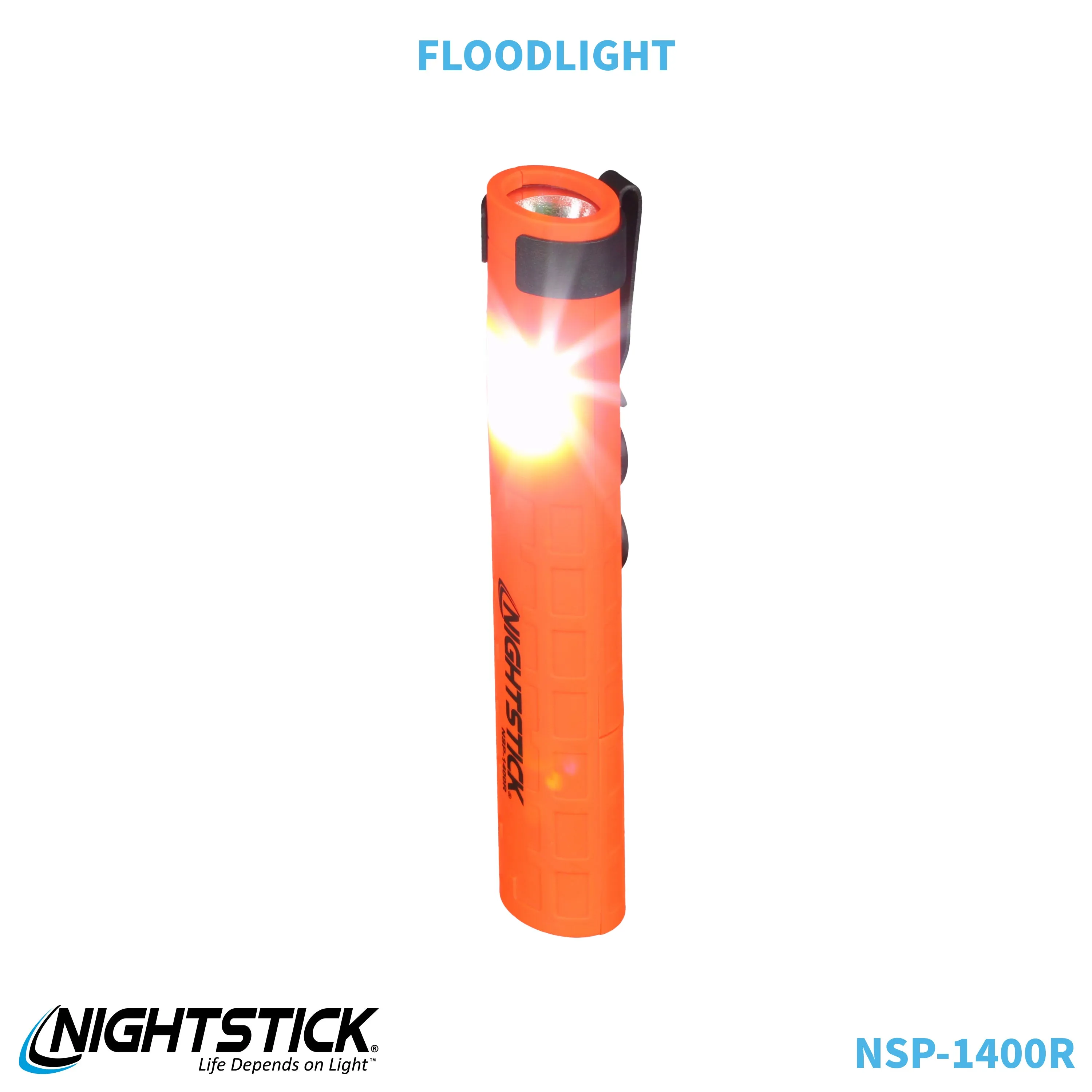 NSP-1400R: Dual-Switch Dual-Light Flashlight - 2 AAA