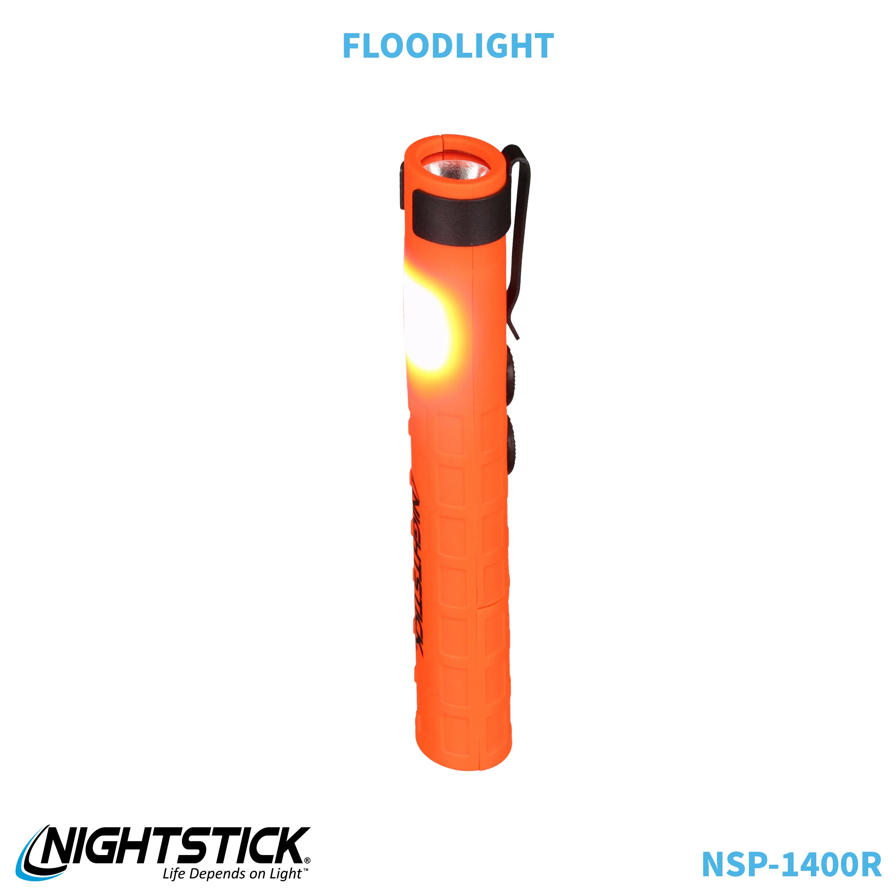 NSP-1400R: Dual-Switch Dual-Light Flashlight - 2 AAA