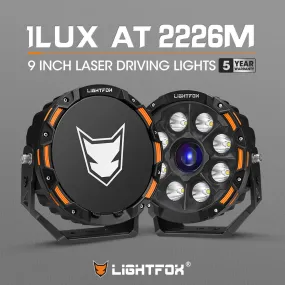 Pair 9inch Osram Laser LED Driving Lights 1Lux @ 2,226m 15,046Lumens