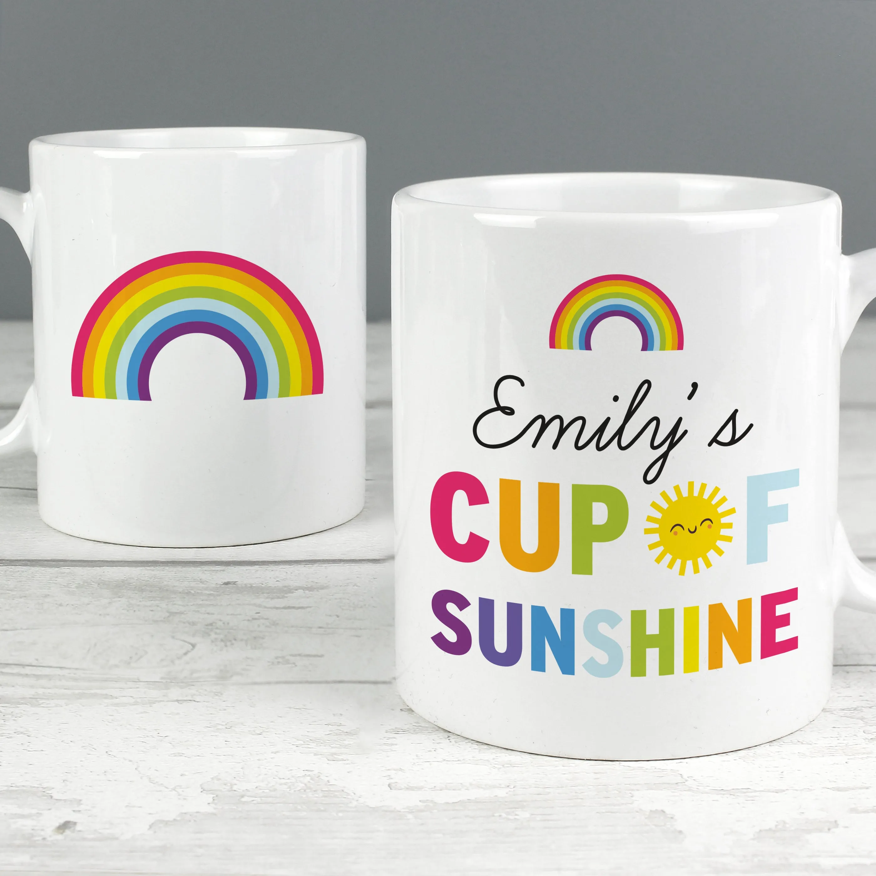 Personalised Rainbow Cup Of Sunshine Mug