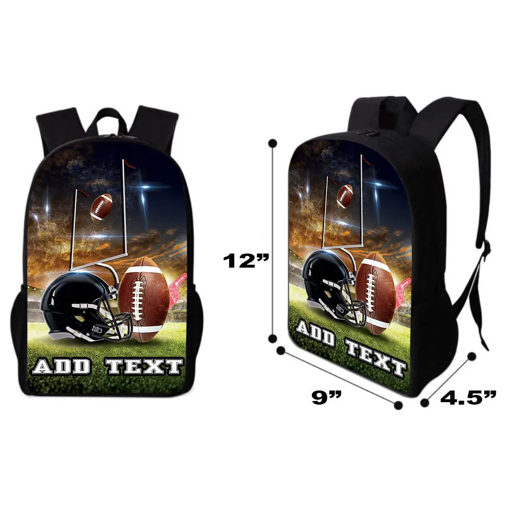 Personalized Backpacks, Lunch Bags, Duffel Bags, or Water Bottles with Full-Color - Football Field