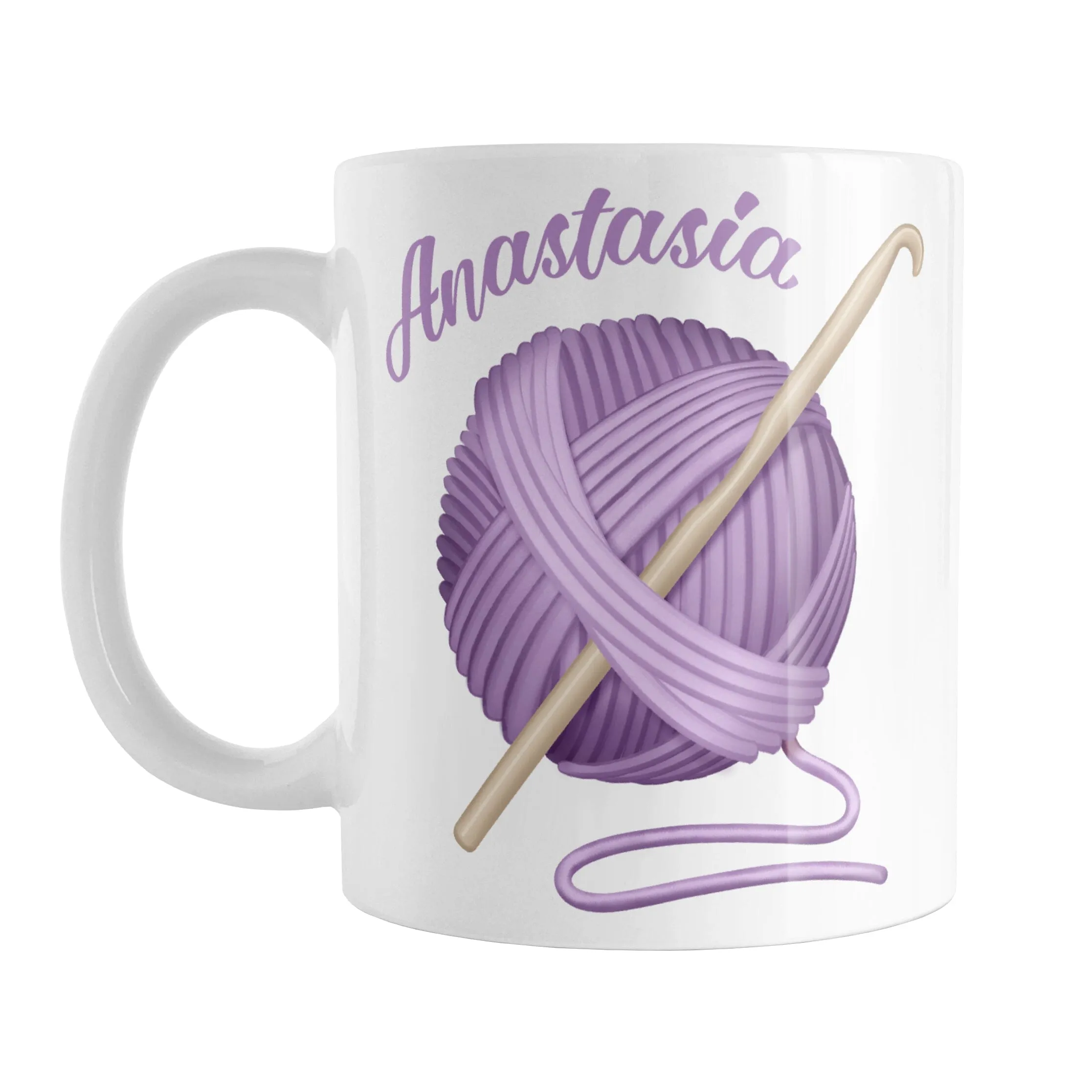 Personalized Purple Crochet Yarn Mug