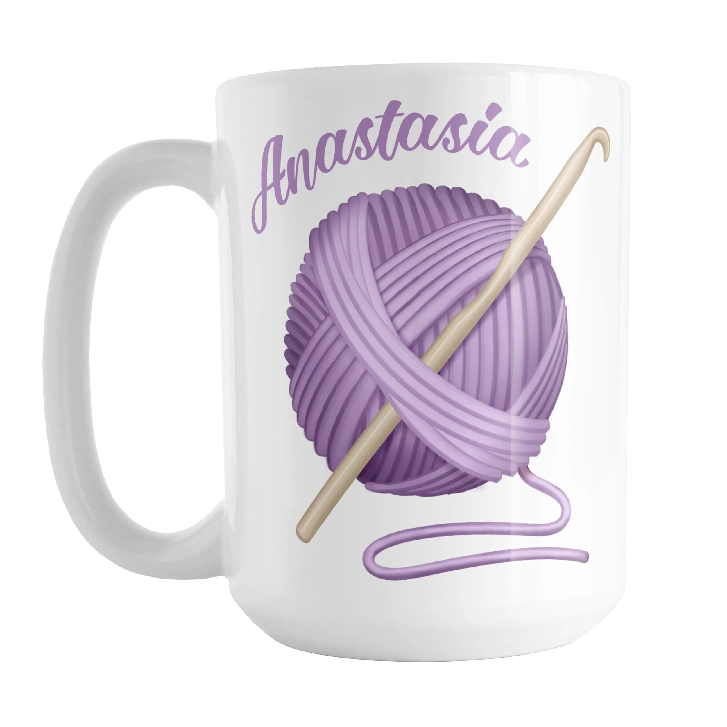 Personalized Purple Crochet Yarn Mug