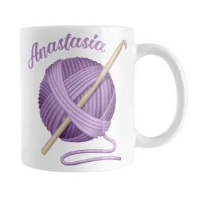 Personalized Purple Crochet Yarn Mug