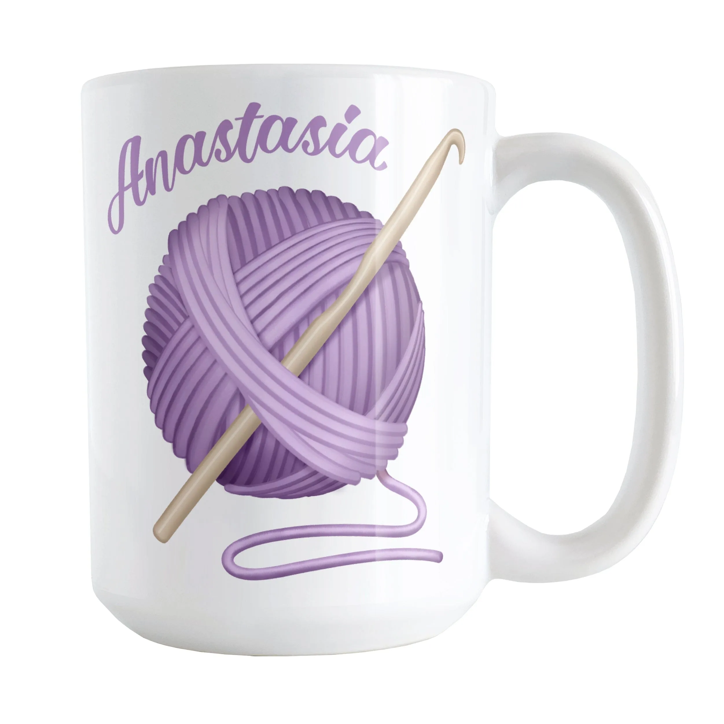 Personalized Purple Crochet Yarn Mug