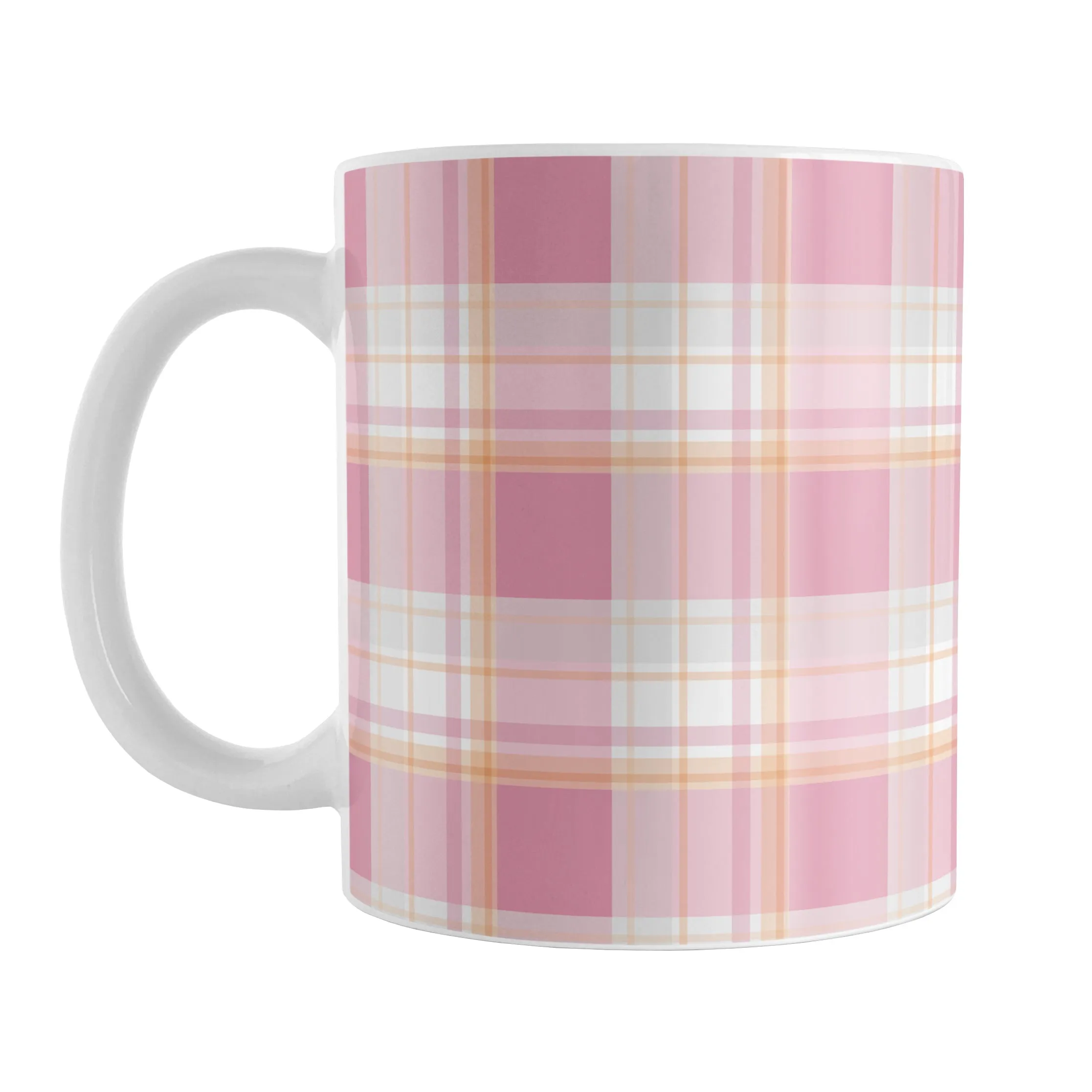 Pink Orange Plaid Mug