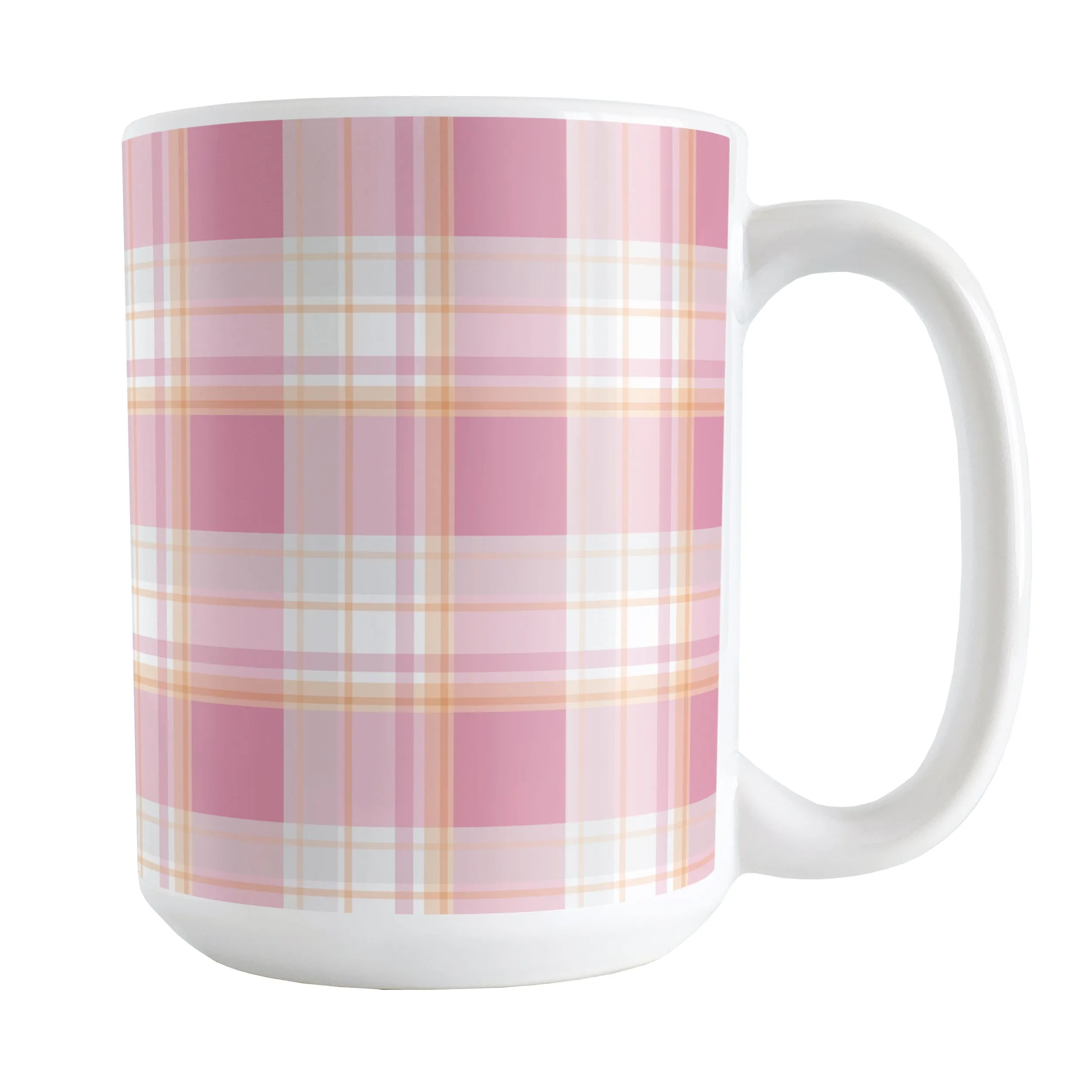 Pink Orange Plaid Mug