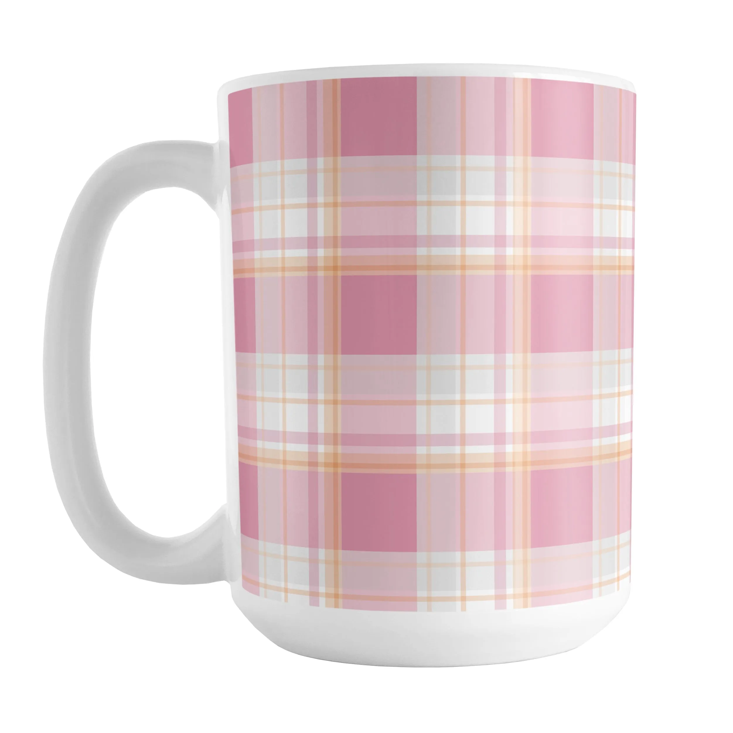 Pink Orange Plaid Mug