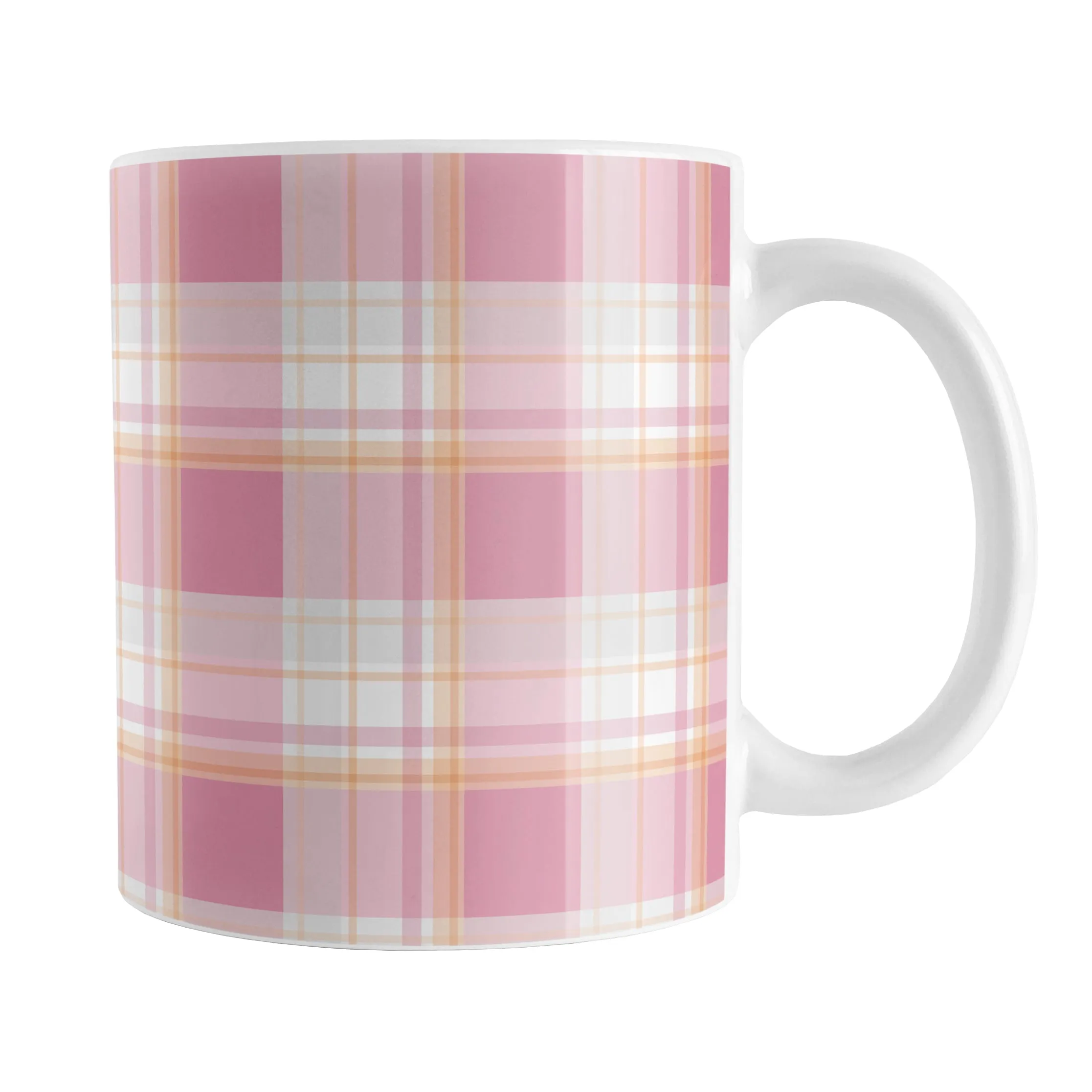 Pink Orange Plaid Mug