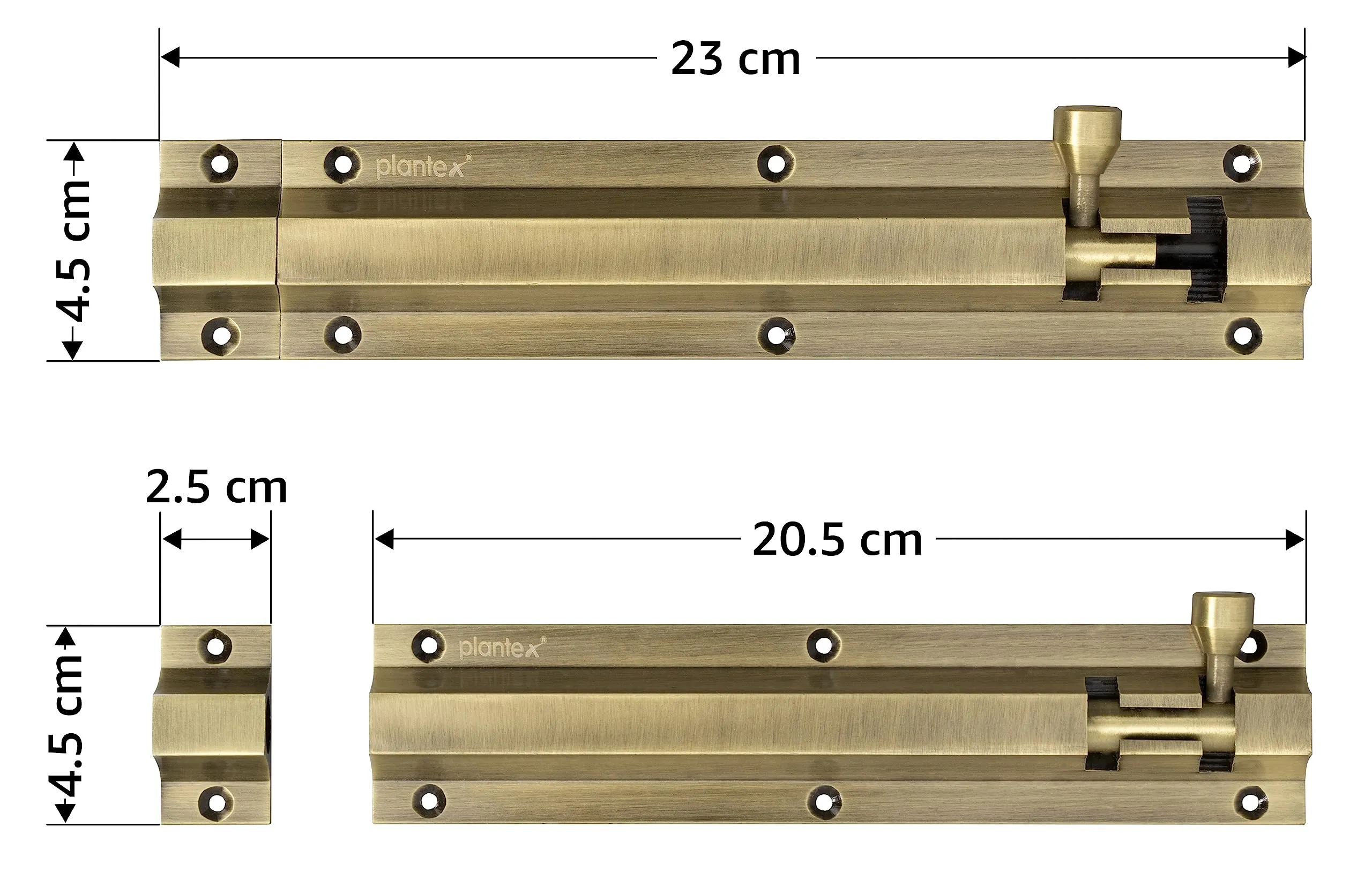 Plantex Antique Tower Bolt for Doors and Windows Safety - 8-inches Long (Pack of 2)