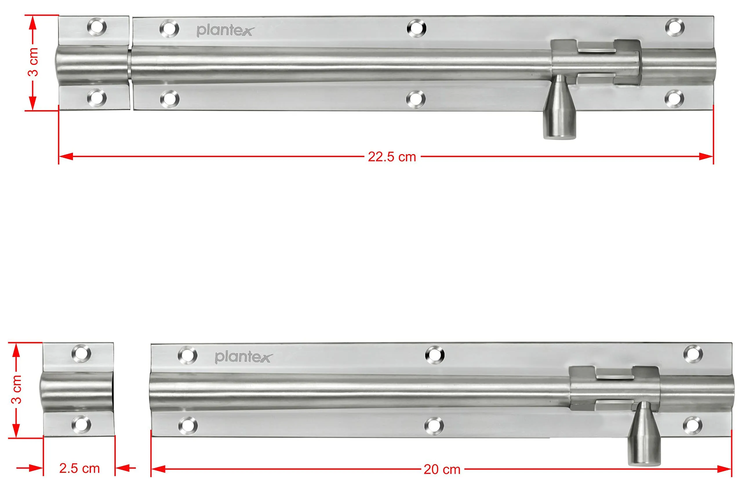 Plantex Stainless Steel Tower Bolt/Tower Bolt for Home,Offices Doors and Windows/Tower Bolt for Main Door/Door Latch/Kundi/Chitakini/Door Latch for Windows - Pack of 4 (Matt Finish, 8 inch)