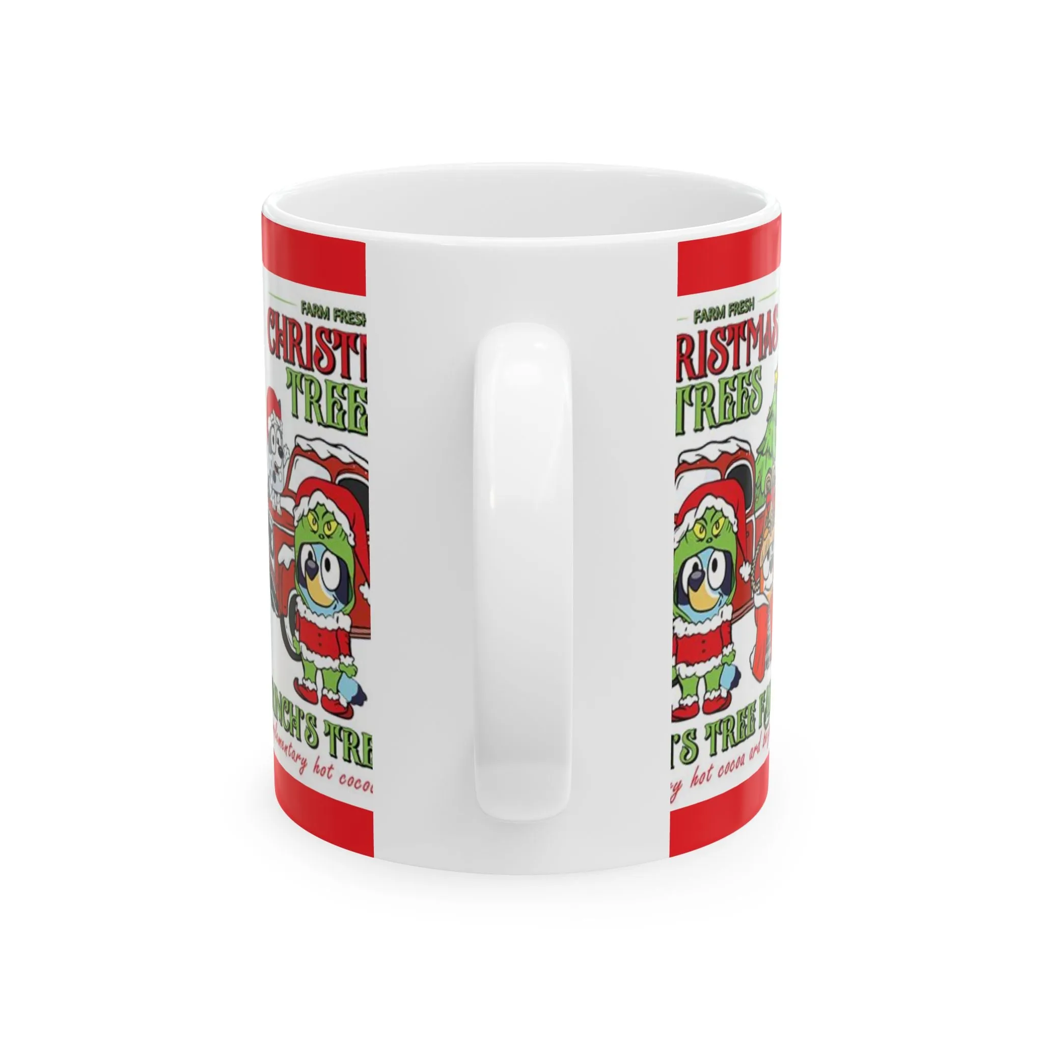 Princess Grace Holiday Christmas Mug - Grinch’s Tree Farm Design with Cute Characters