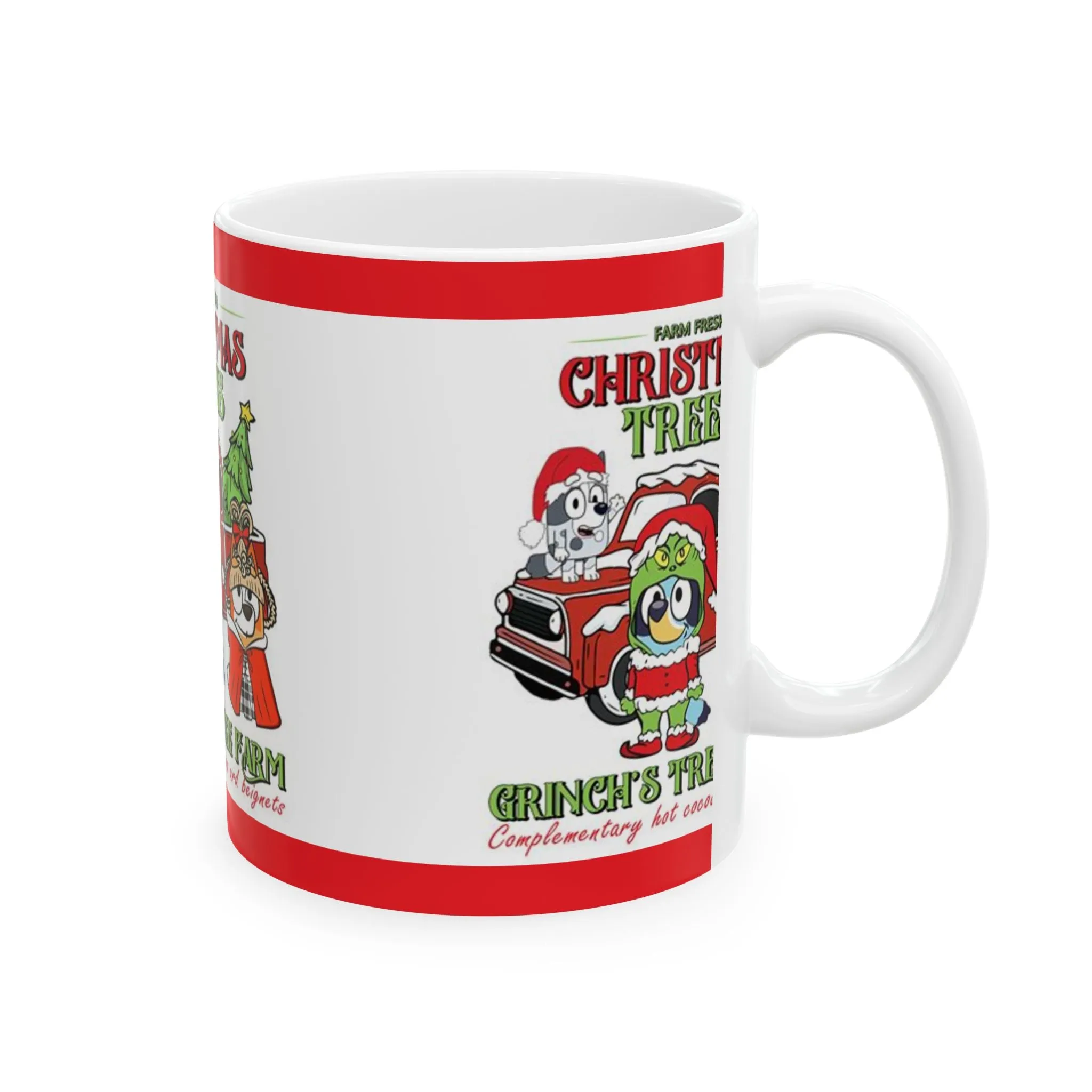 Princess Grace Holiday Christmas Mug - Grinch’s Tree Farm Design with Cute Characters