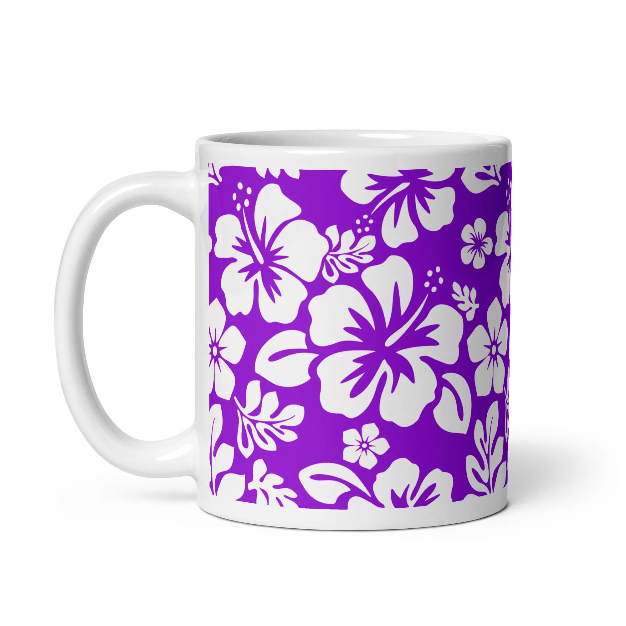 Purple and White Hawaiian Flowers Coffee Mug