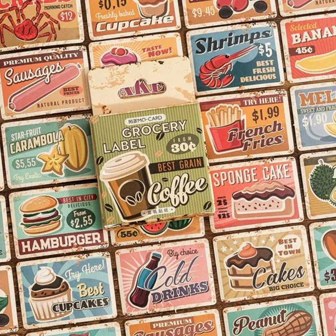 Retro Coffee & Desserts Sealing Stickers