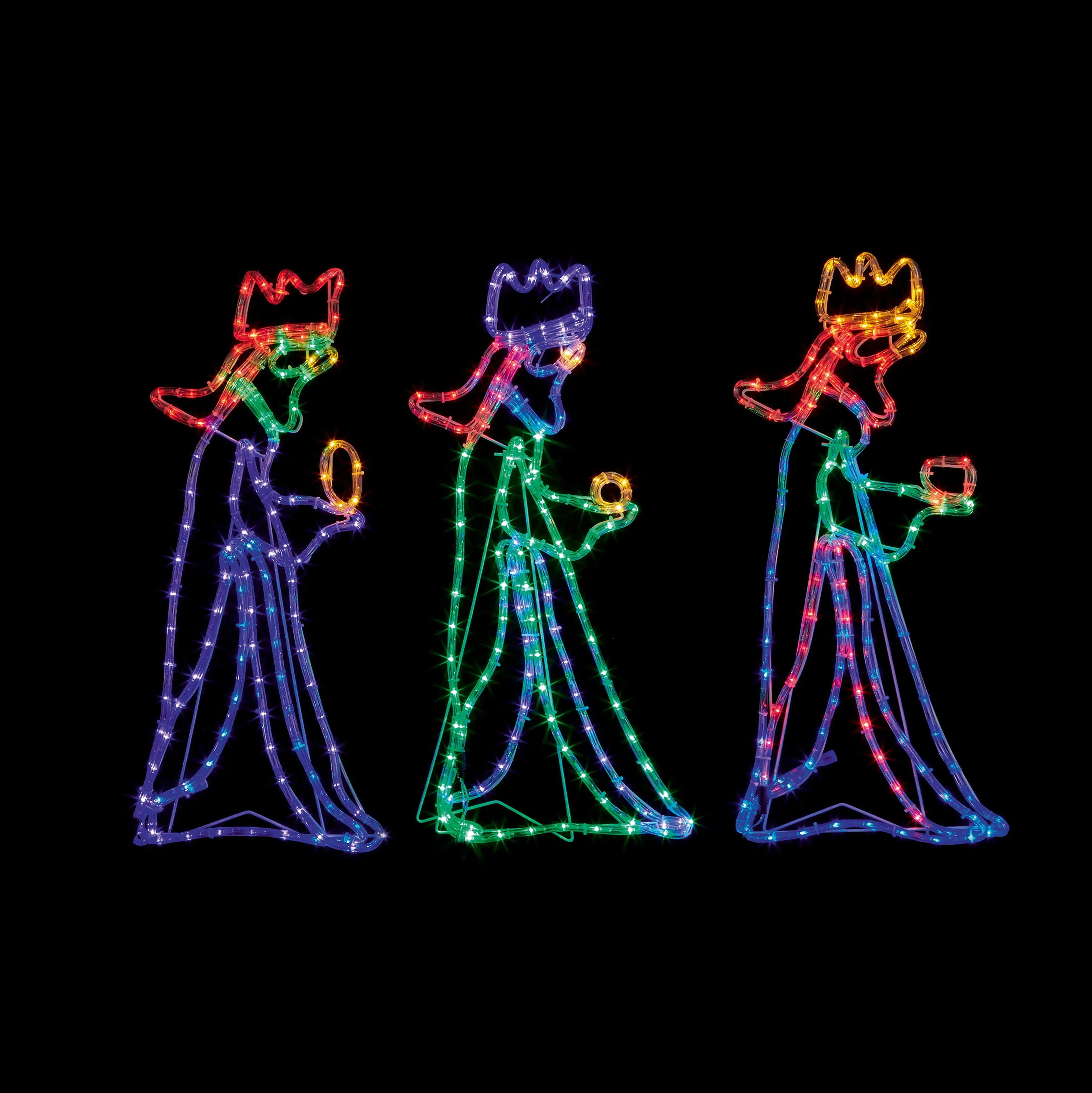 Set of 3 Wise Men Rope Light with 360 Multi-Coloured LEDs