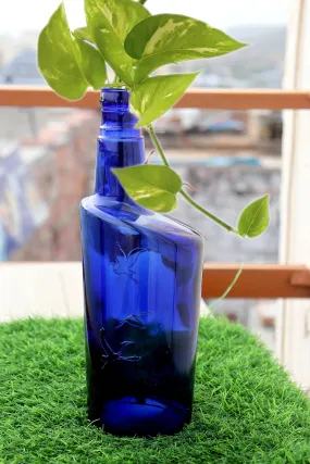 SHREE GANESH ENTERPRISES - Home Decorative Money Planter Bottle - Indoor Decoration Blue Glass Bottle – Indian Blue Glass Bottle – Blue Plant Bottle – Blue Planter Bottle Decor