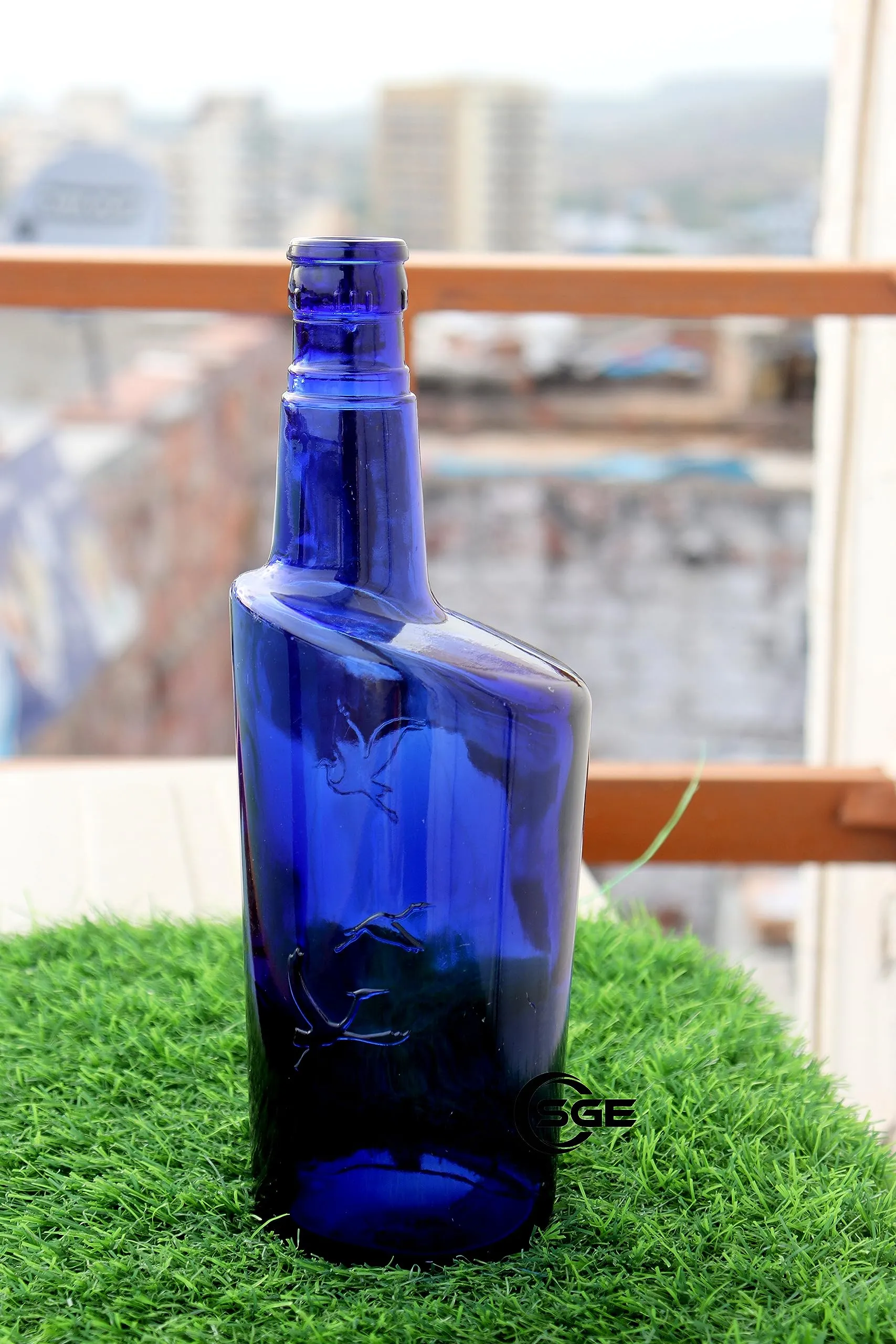 SHREE GANESH ENTERPRISES - Home Decorative Money Planter Bottle - Indoor Decoration Blue Glass Bottle – Indian Blue Glass Bottle – Blue Plant Bottle – Blue Planter Bottle Decor