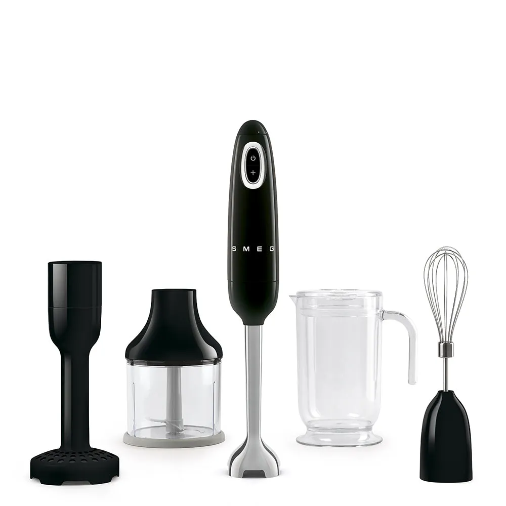 Smeg Hand Blender Black With Accessories Hbf22bleu