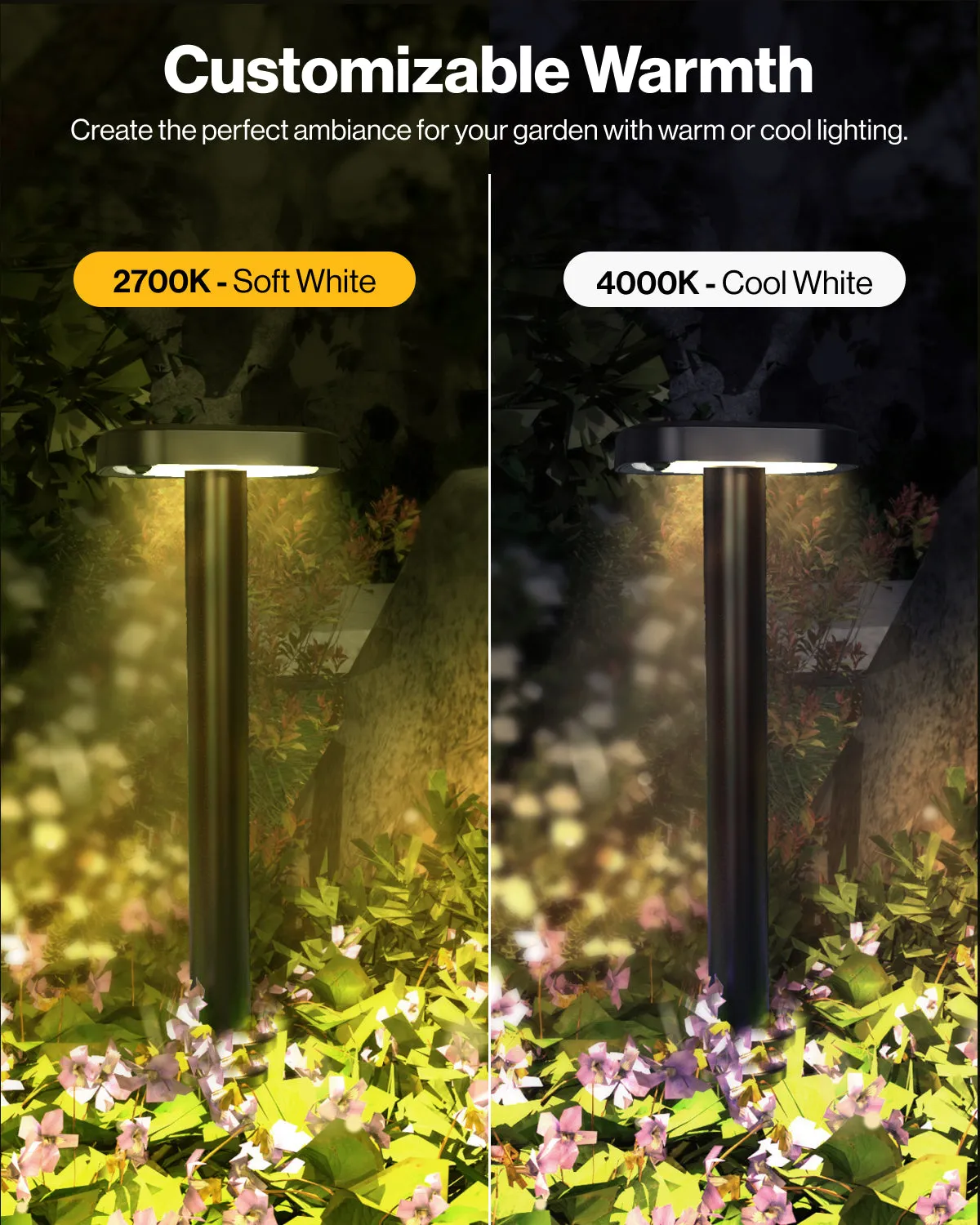 Solar LED Path Lights, Square, Dusk To Dawn