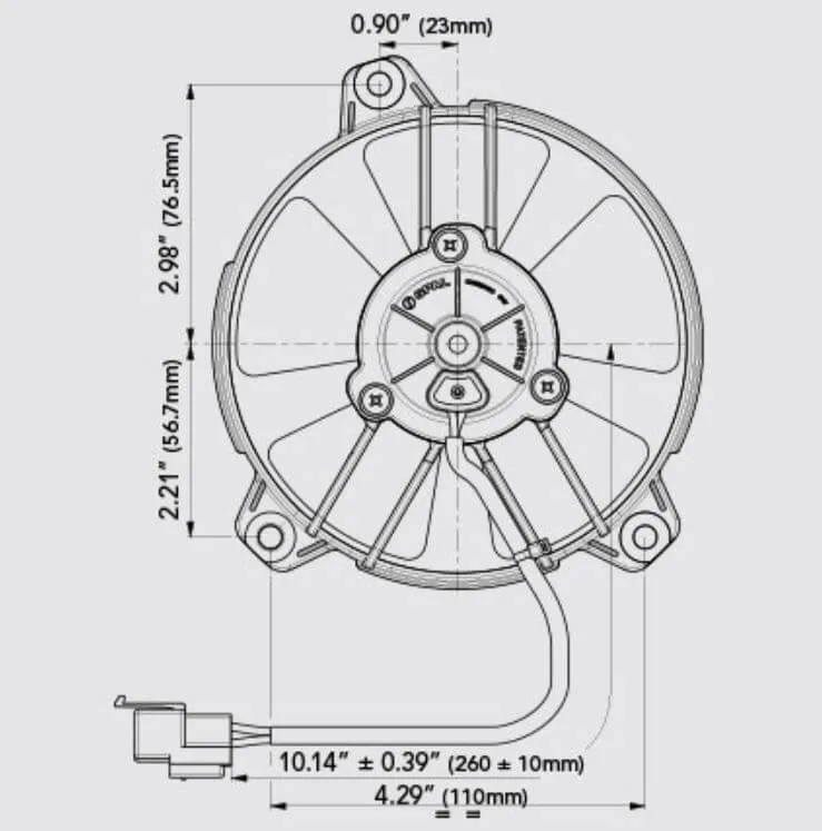 SPAL Electric Fan (5.2" - Pusher Style - Low Profile - 313 CFM) 30103013