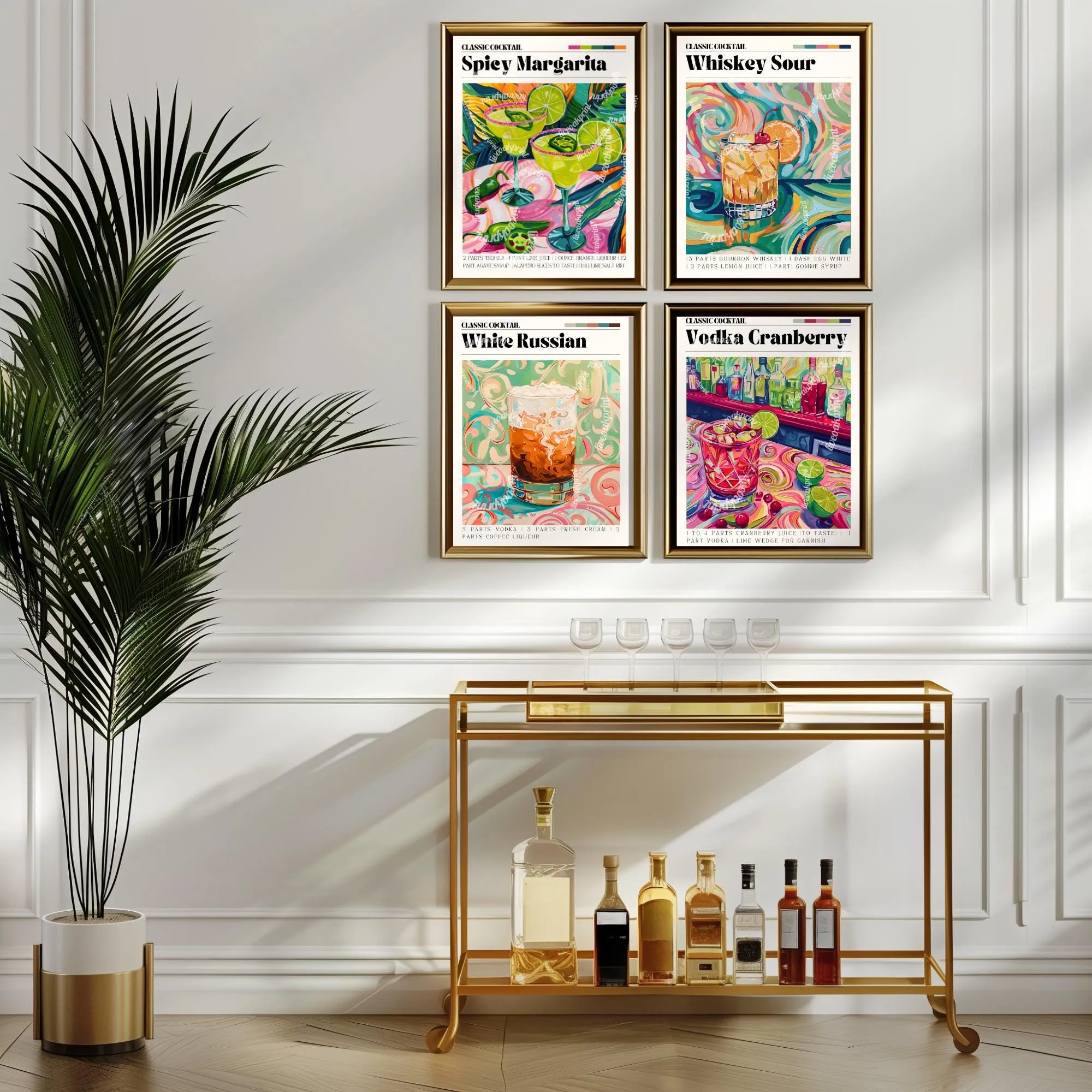 Spicy Margarita Print - Spicy Margarita Cocktail Wall Art - Cute Bar Cart Art - Classic Cocktail Prints - Margarita Decor - Spicy Print